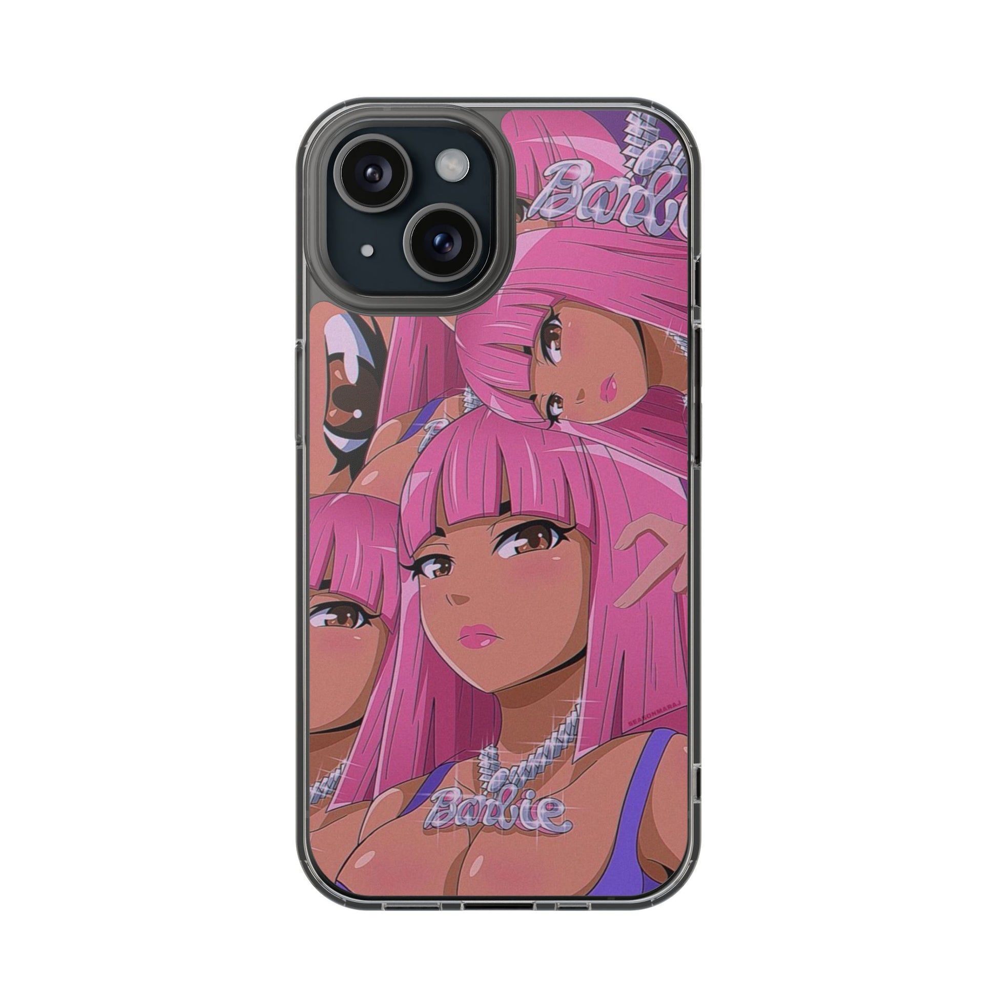 Barbie-Inspired Clear Phone Case - Trendy Protective Cover for Fashion Lovers