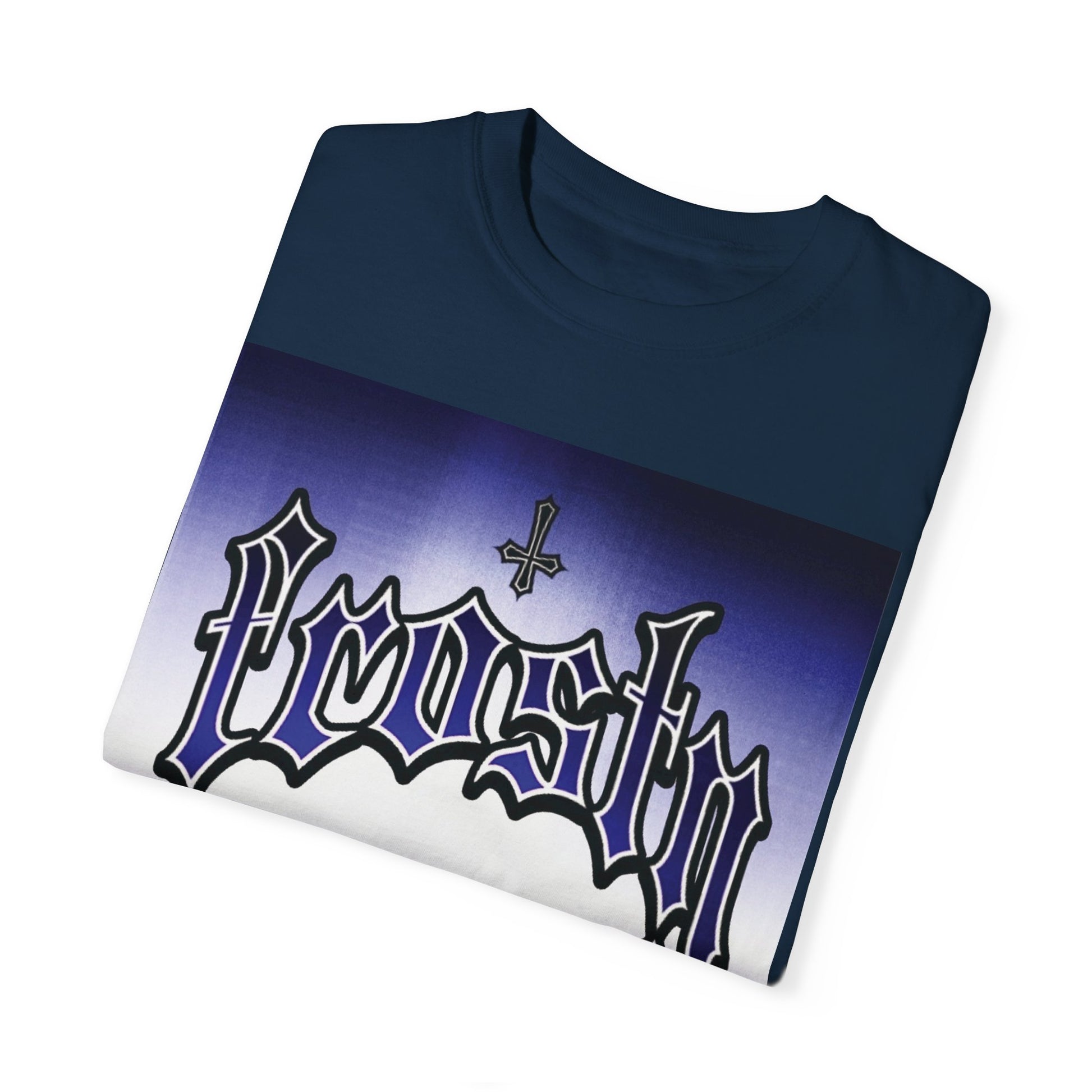 Frosty Male Garment-Dyed T-shirt - Cool Graphic Tee for Streetwear Lovers