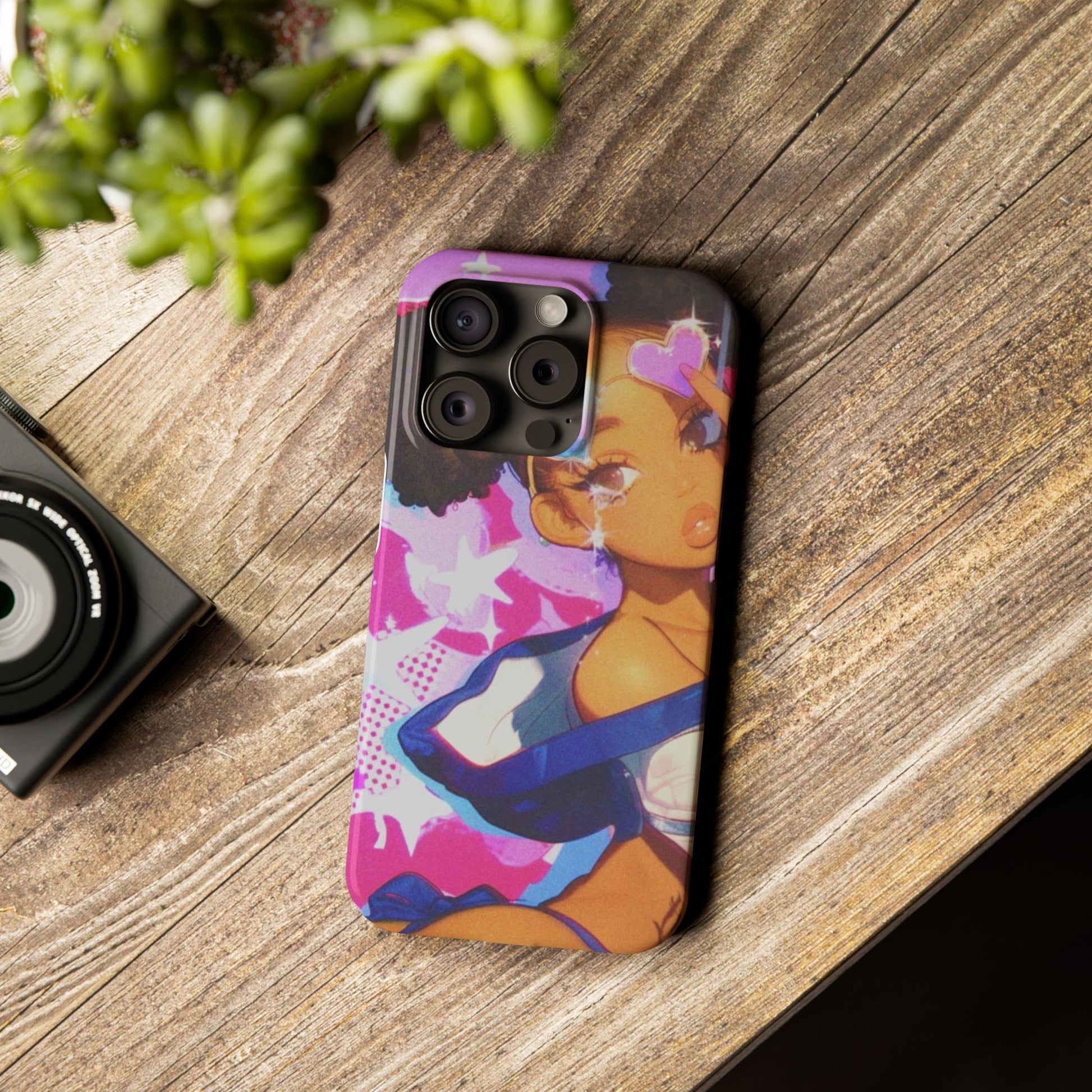 Colorful Anime Slim Phone Cases | Cute Phone Cover, Kawaii Aesthetic, Cartoon Girl, Gifts for Her, Trendy Accessory