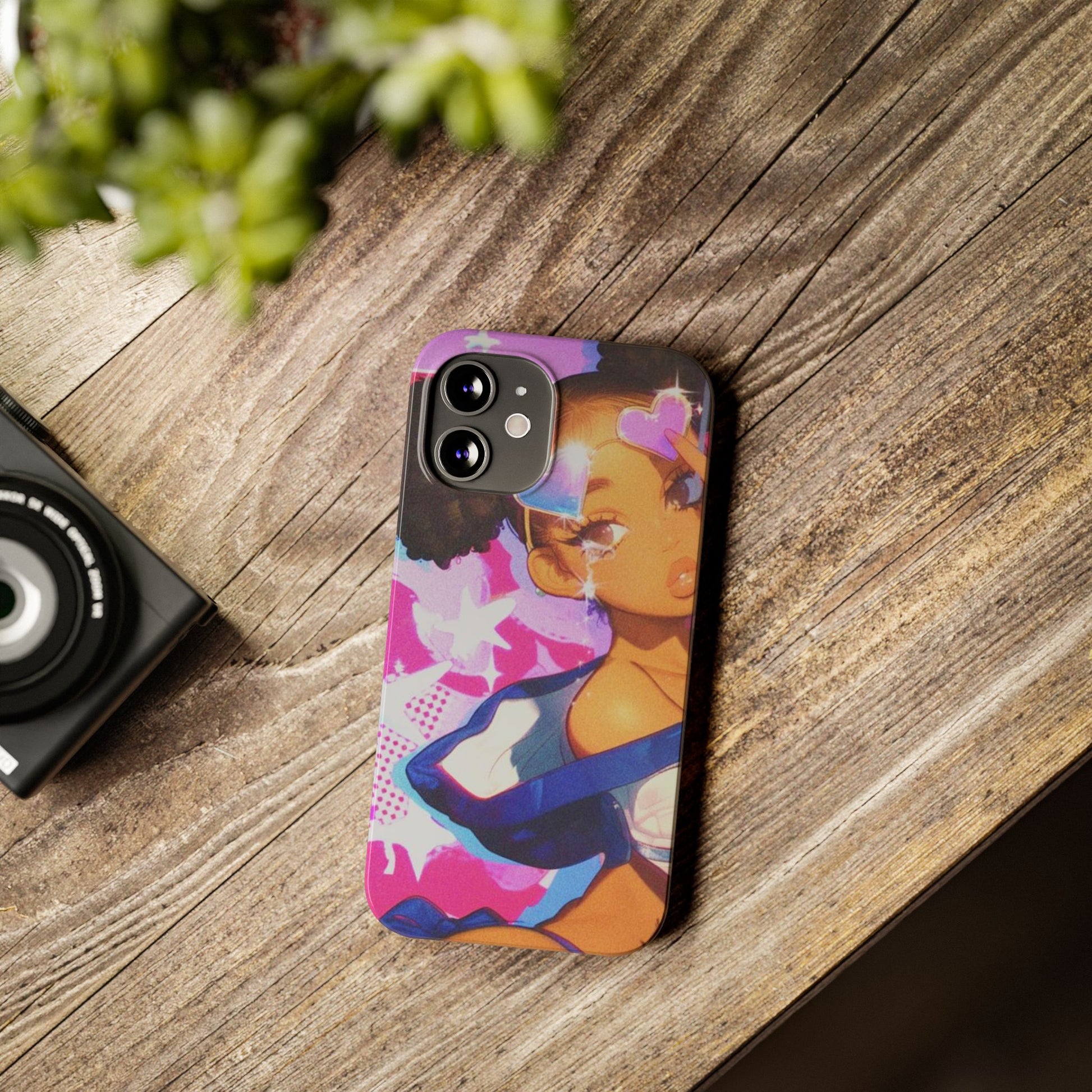 Colorful Anime Slim Phone Cases | Cute Phone Cover, Kawaii Aesthetic, Cartoon Girl, Gifts for Her, Trendy Accessory