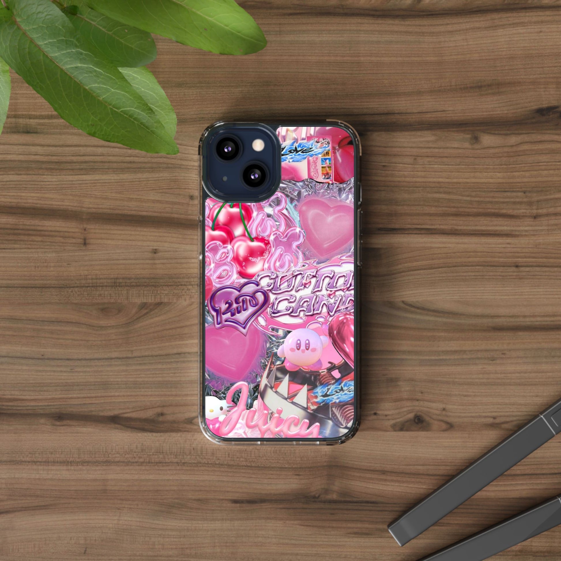 Juicy Candy Clear Phone Cases - Cute Cherry Heart Design for Sweet Lovers