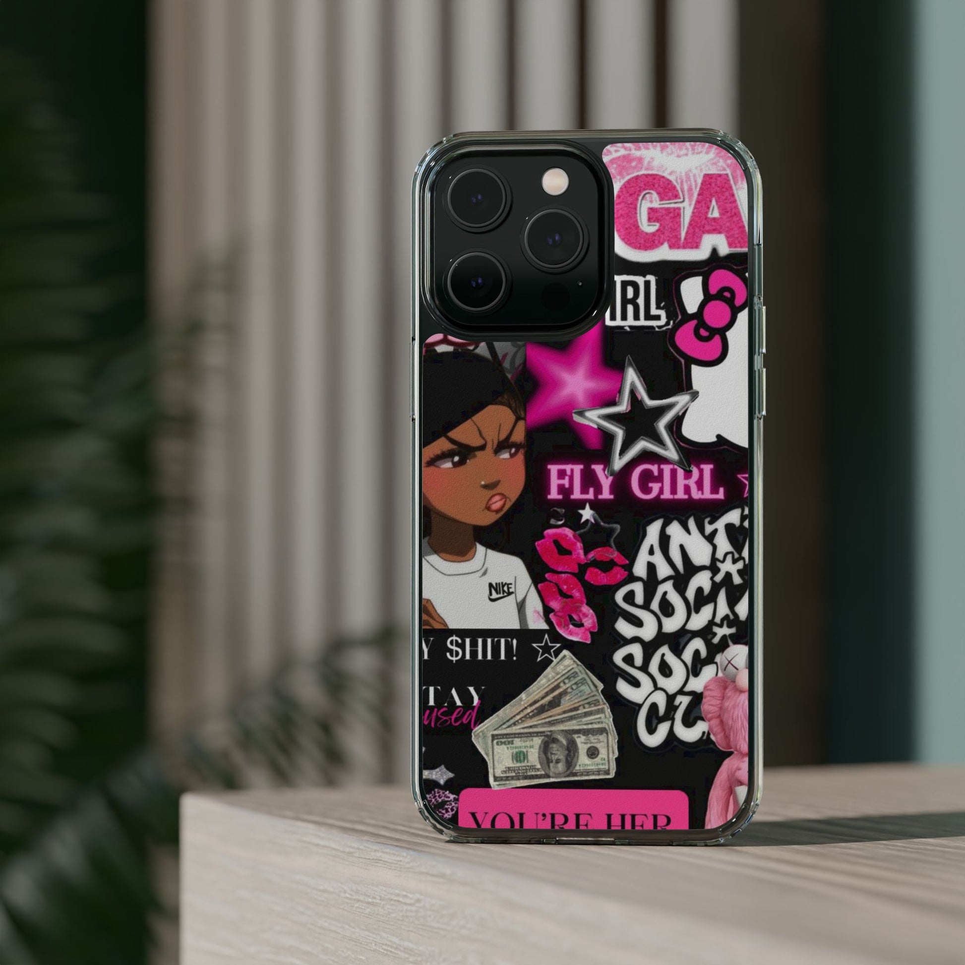 Trendy Clear Phone Case - Bold & Playful Design for Style Lovers