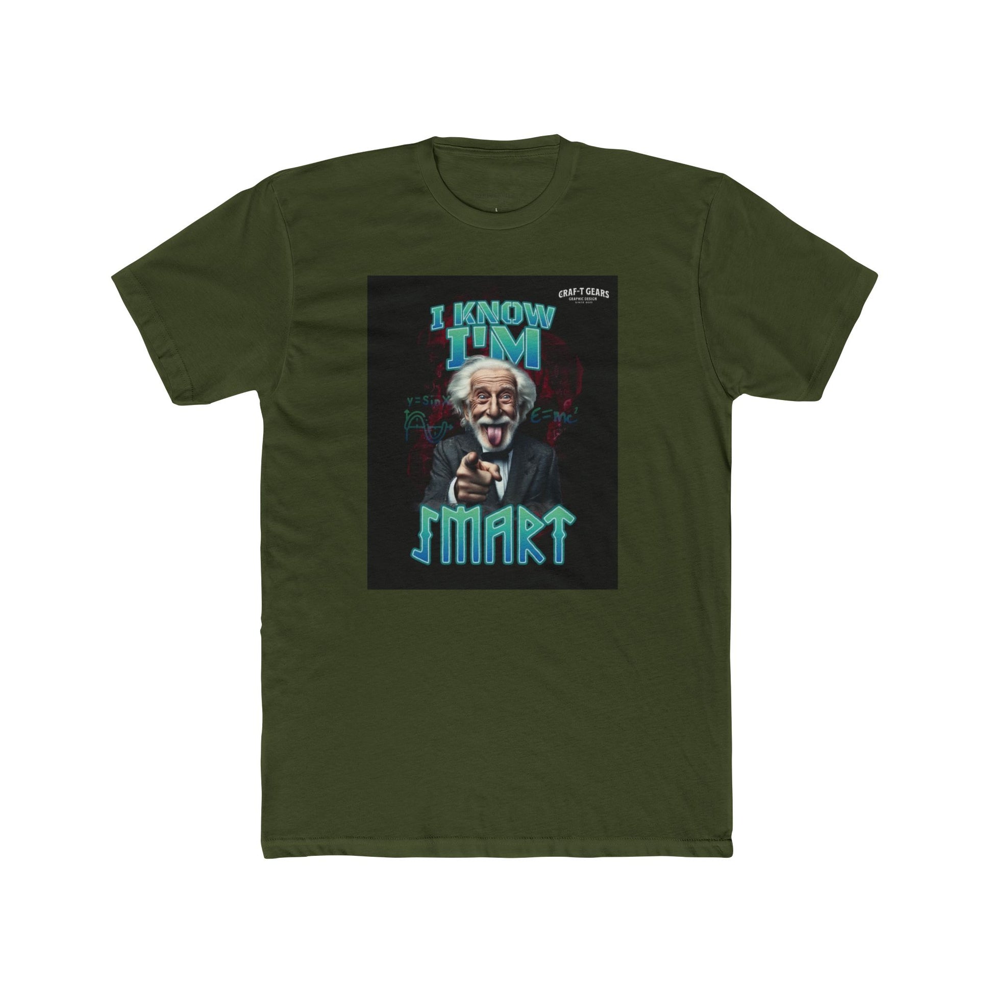 Funny Male Cotton Crew Tee - "I Know I'm Smart" Graphic T-Shirt