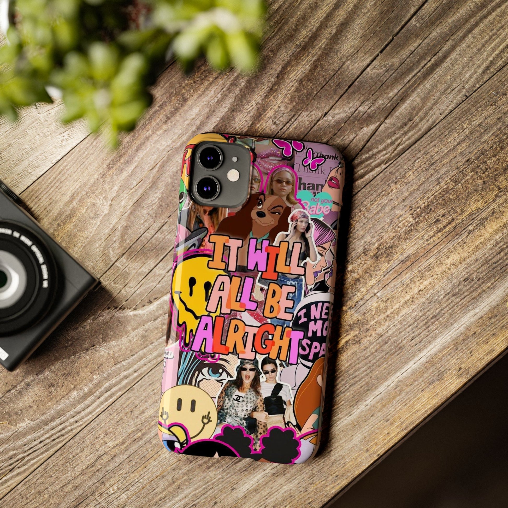 Vibrant Slim Phone Case - 'It Will All Be Alright' Collage Design