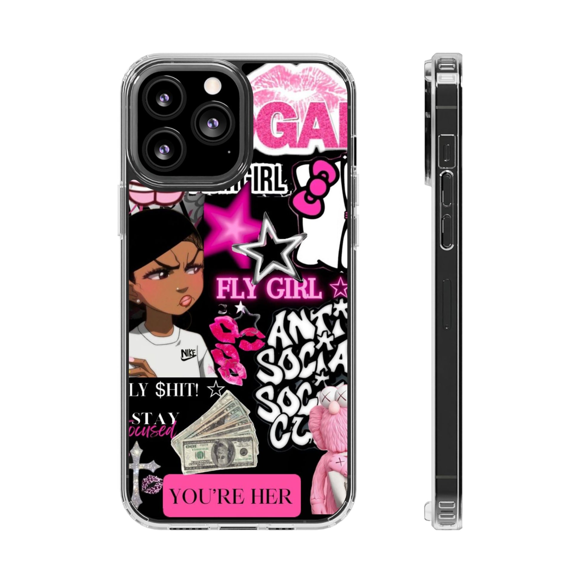 Trendy Clear Phone Case - Bold & Playful Design for Style Lovers
