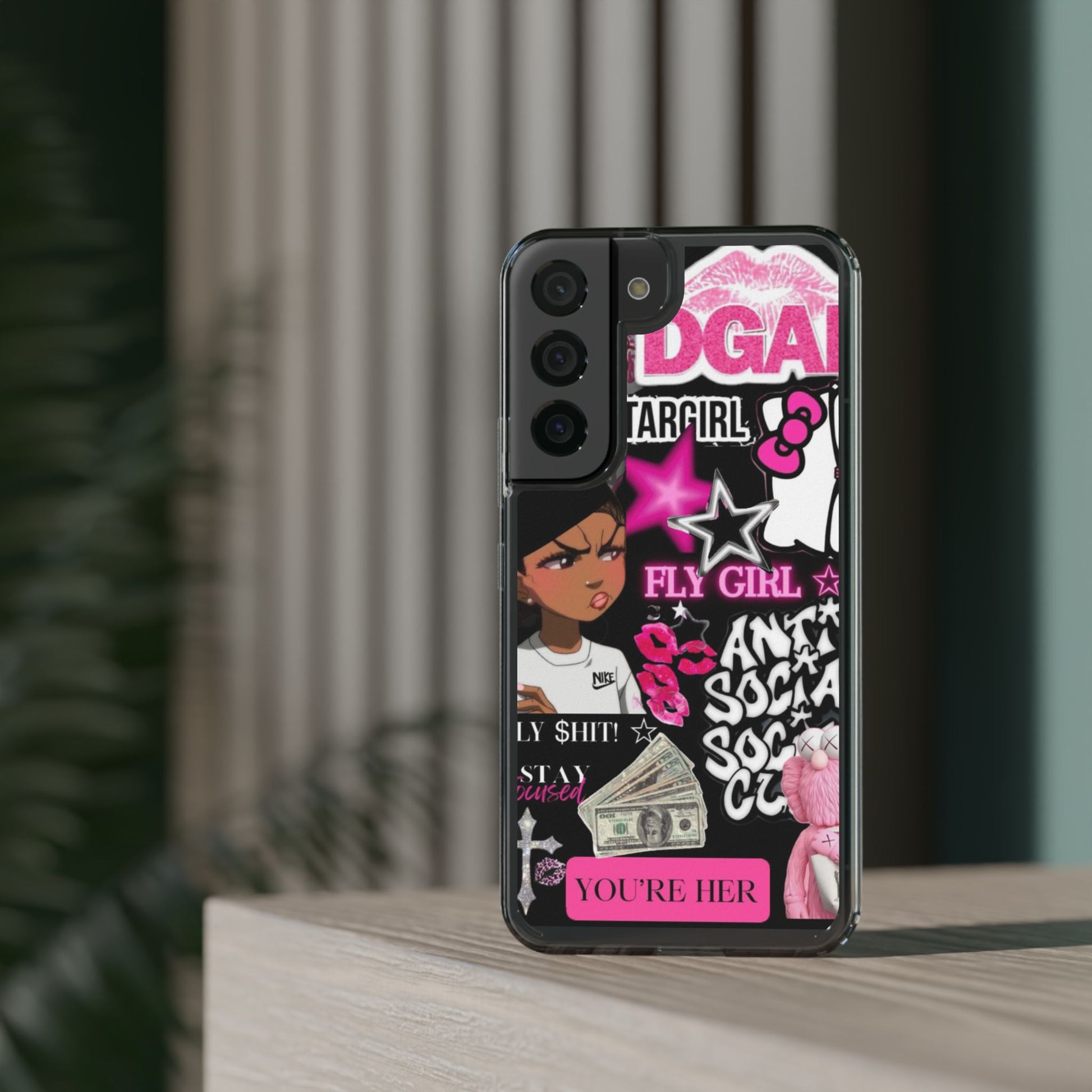 Trendy Clear Phone Case - Bold & Playful Design for Style Lovers