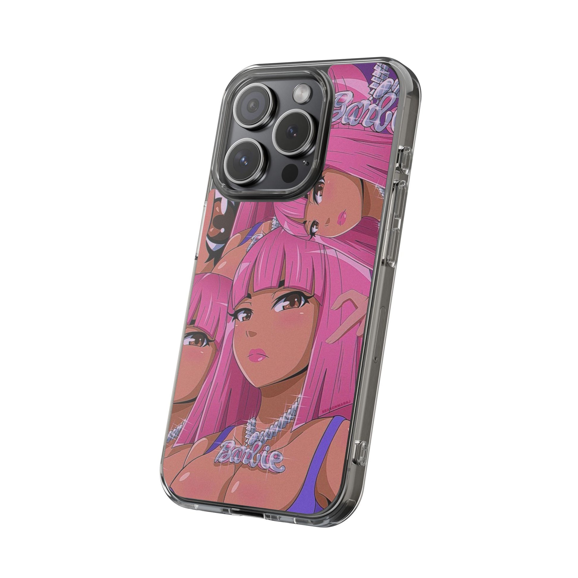 Barbie-Inspired Clear Phone Case - Trendy Protective Cover for Fashion Lovers