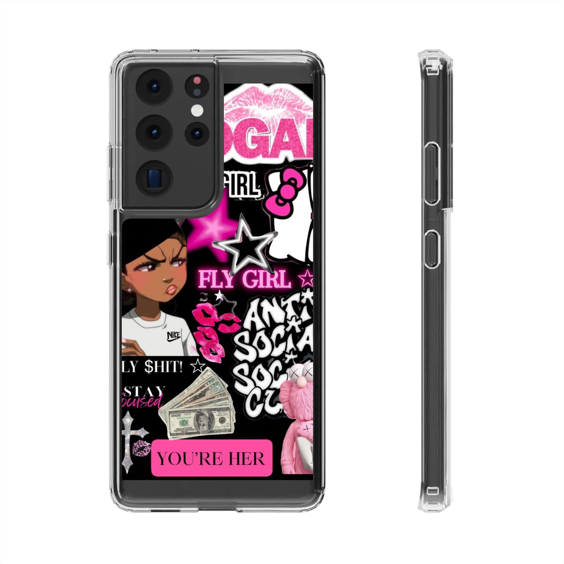 Trendy Clear Phone Case - Bold & Playful Design for Style Lovers