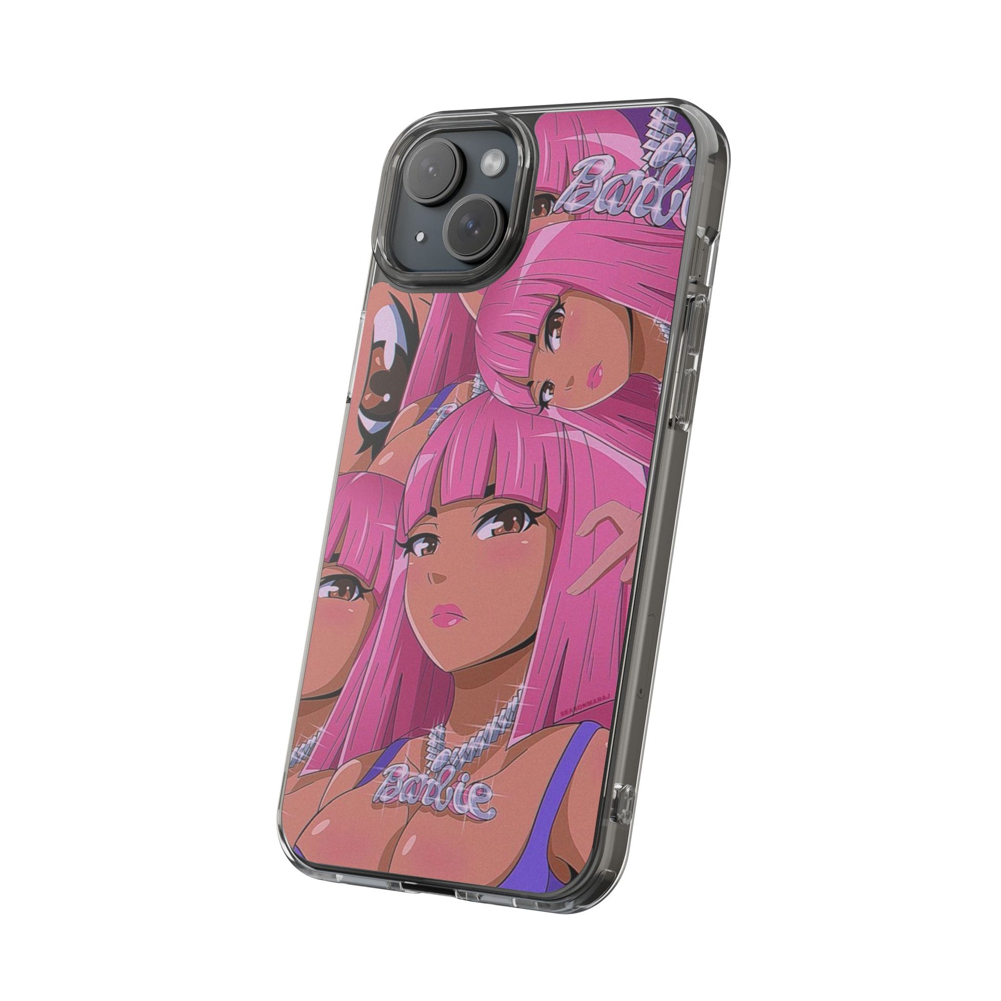Barbie-Inspired Clear Phone Case - Trendy Protective Cover for Fashion Lovers