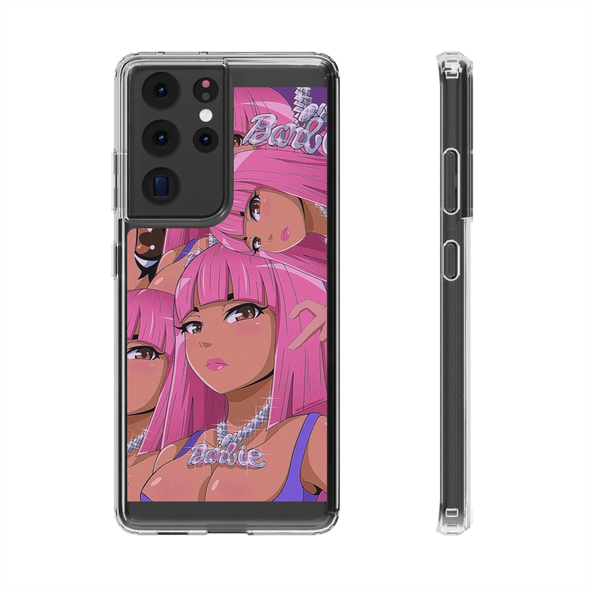 Barbie-Inspired Clear Phone Case - Trendy Protective Cover for Fashion Lovers
