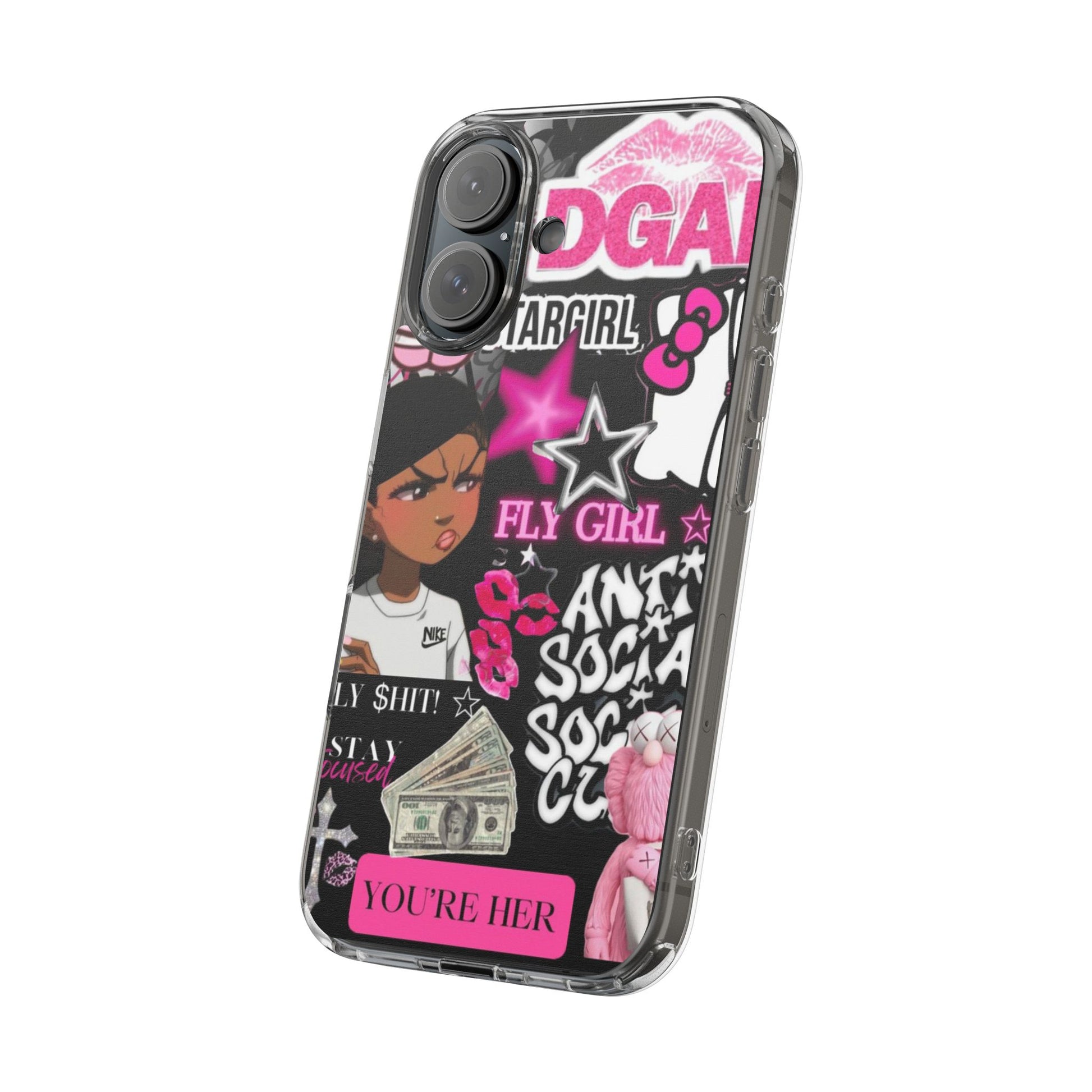 Trendy Clear Phone Case - Bold & Playful Design for Style Lovers