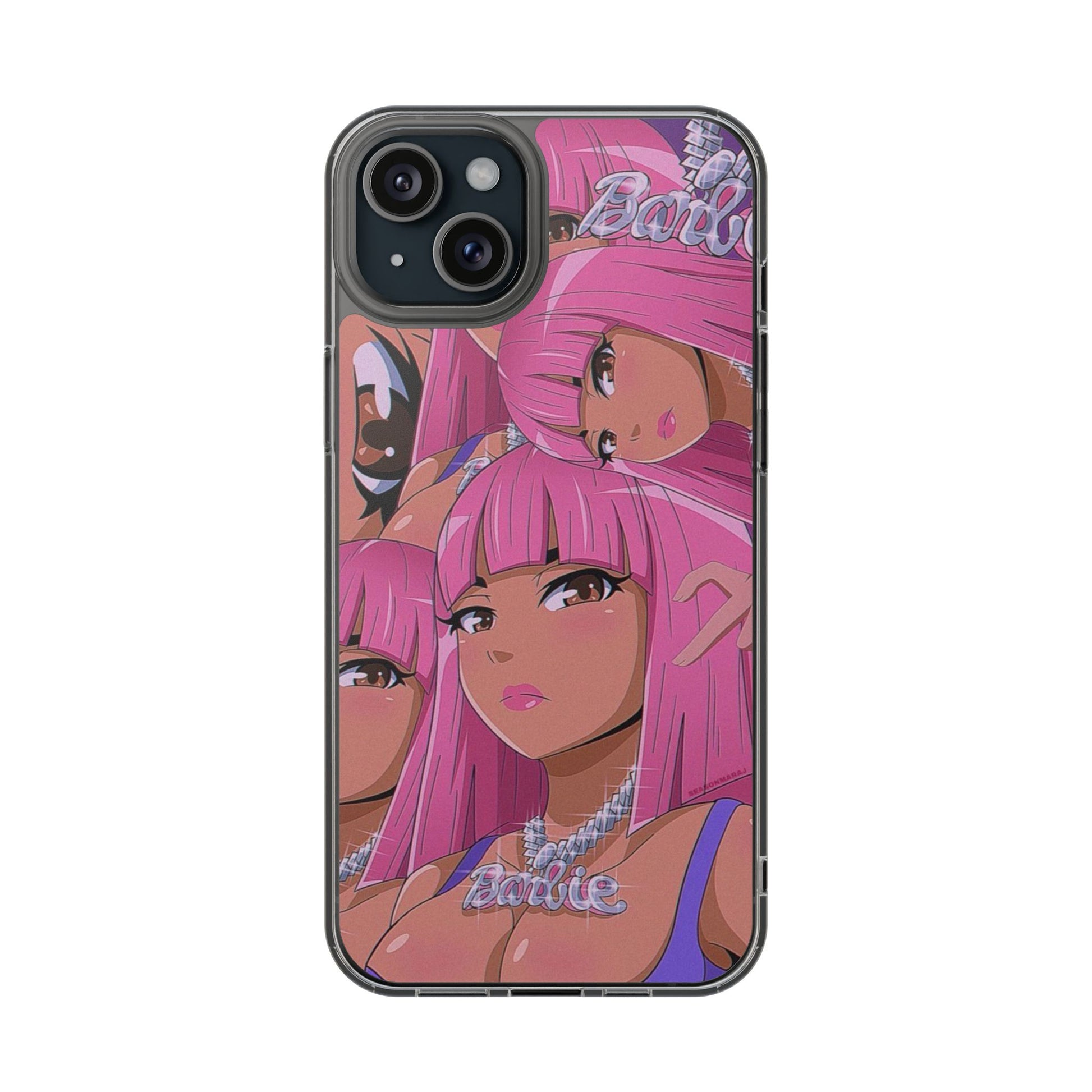 Barbie-Inspired Clear Phone Case - Trendy Protective Cover for Fashion Lovers