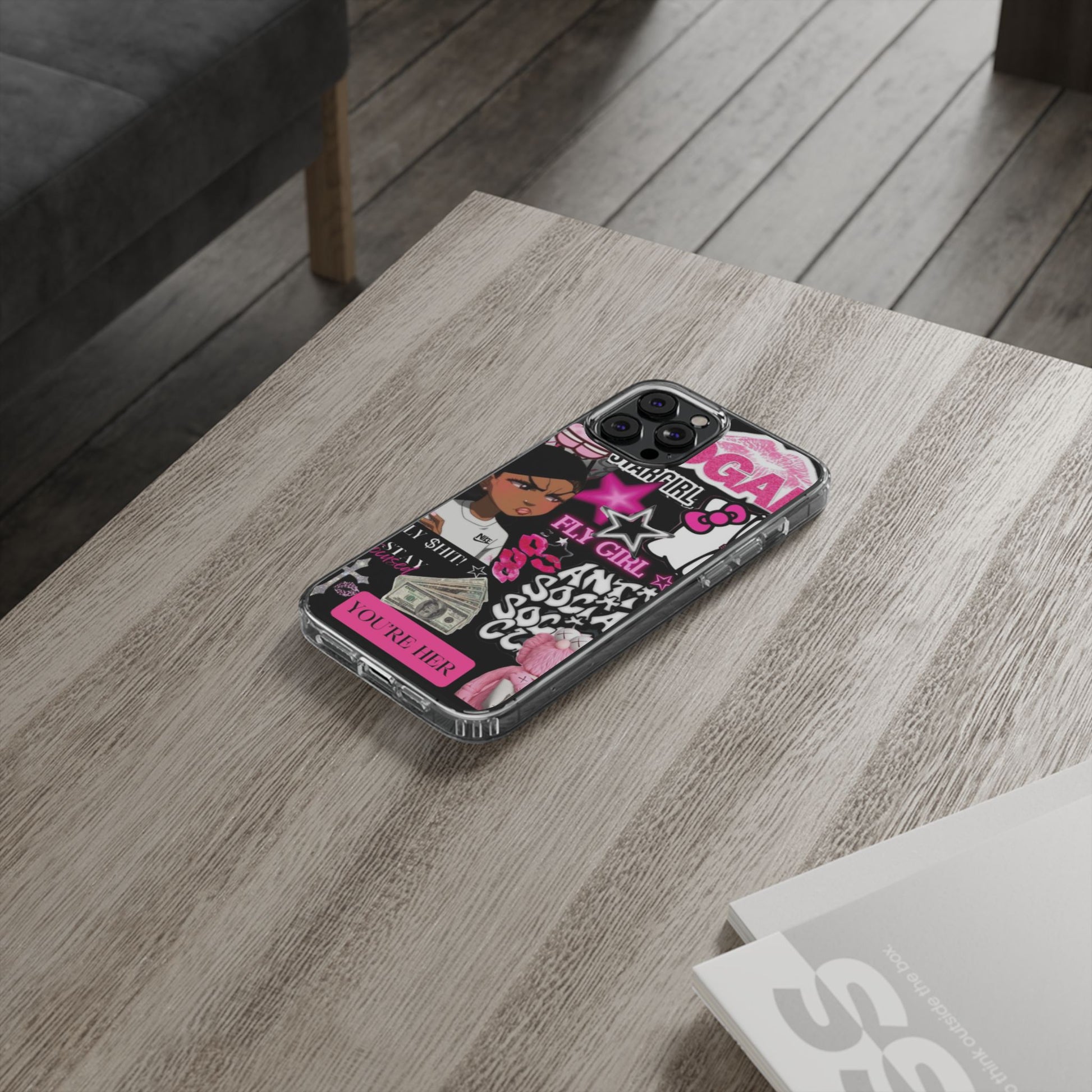 Trendy Clear Phone Case - Bold & Playful Design for Style Lovers