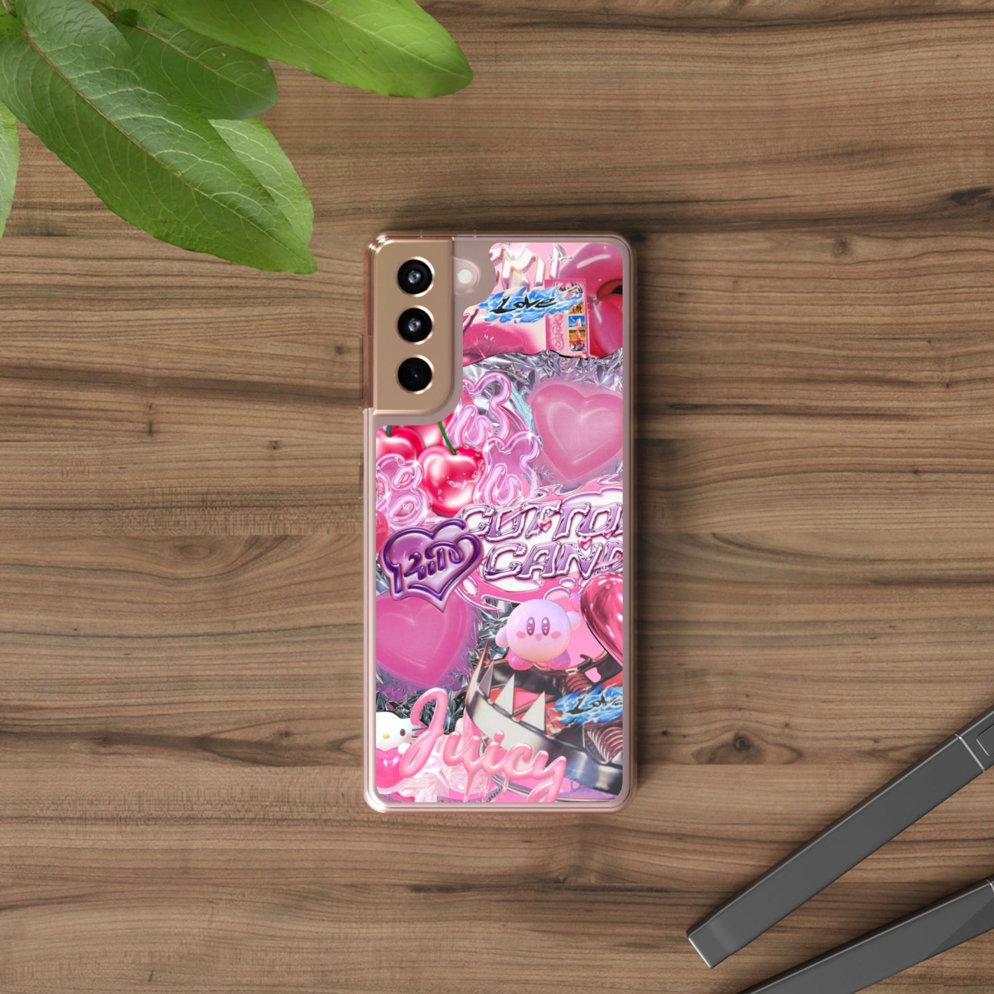 Juicy Candy Clear Phone Cases - Cute Cherry Heart Design for Sweet Lovers