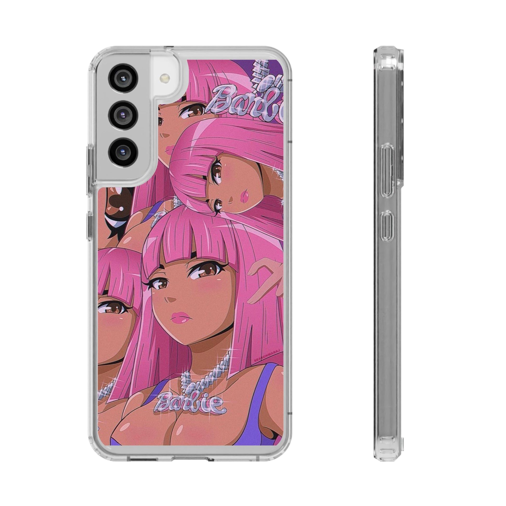 Barbie-Inspired Clear Phone Case - Trendy Protective Cover for Fashion Lovers