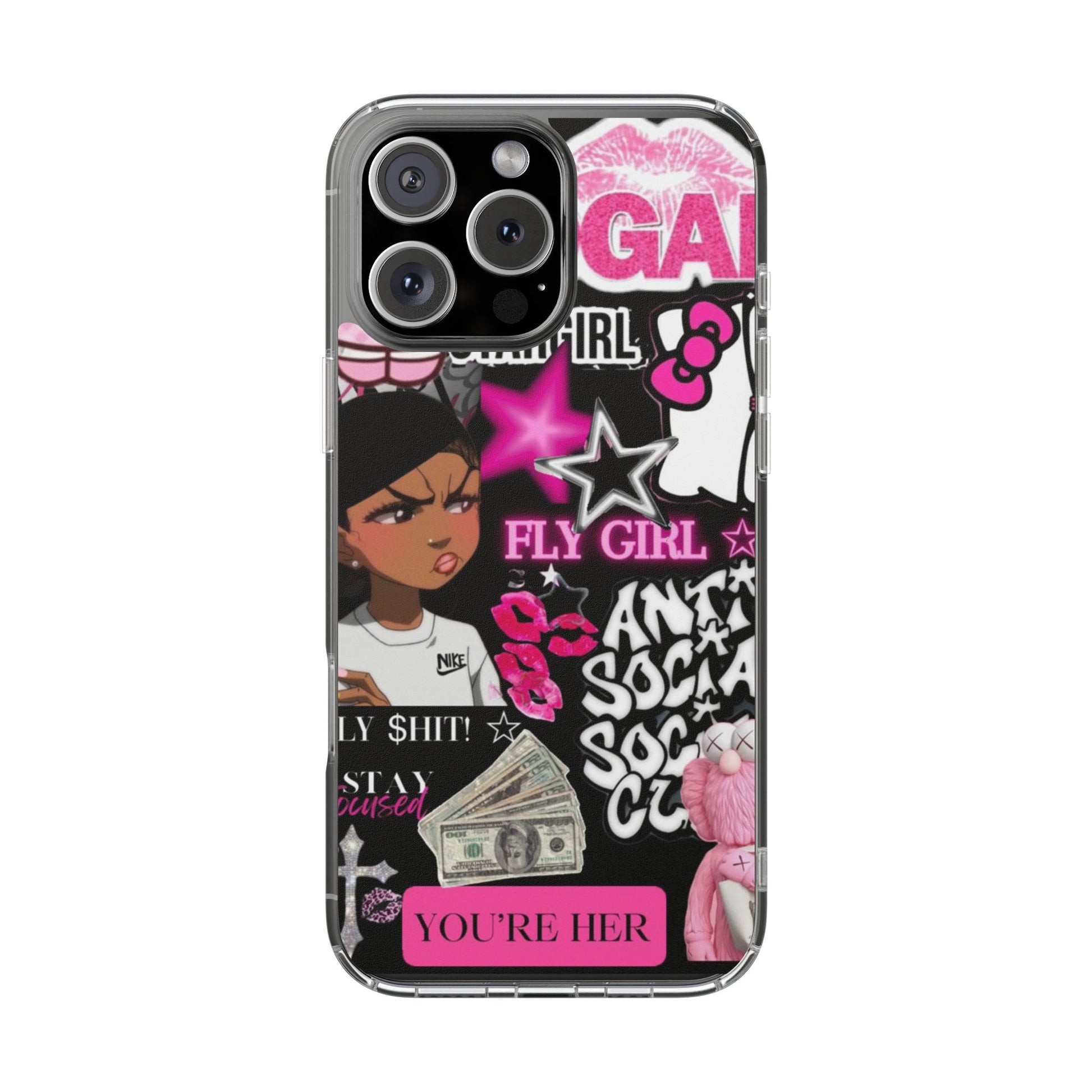Trendy Clear Phone Case - Bold & Playful Design for Style Lovers