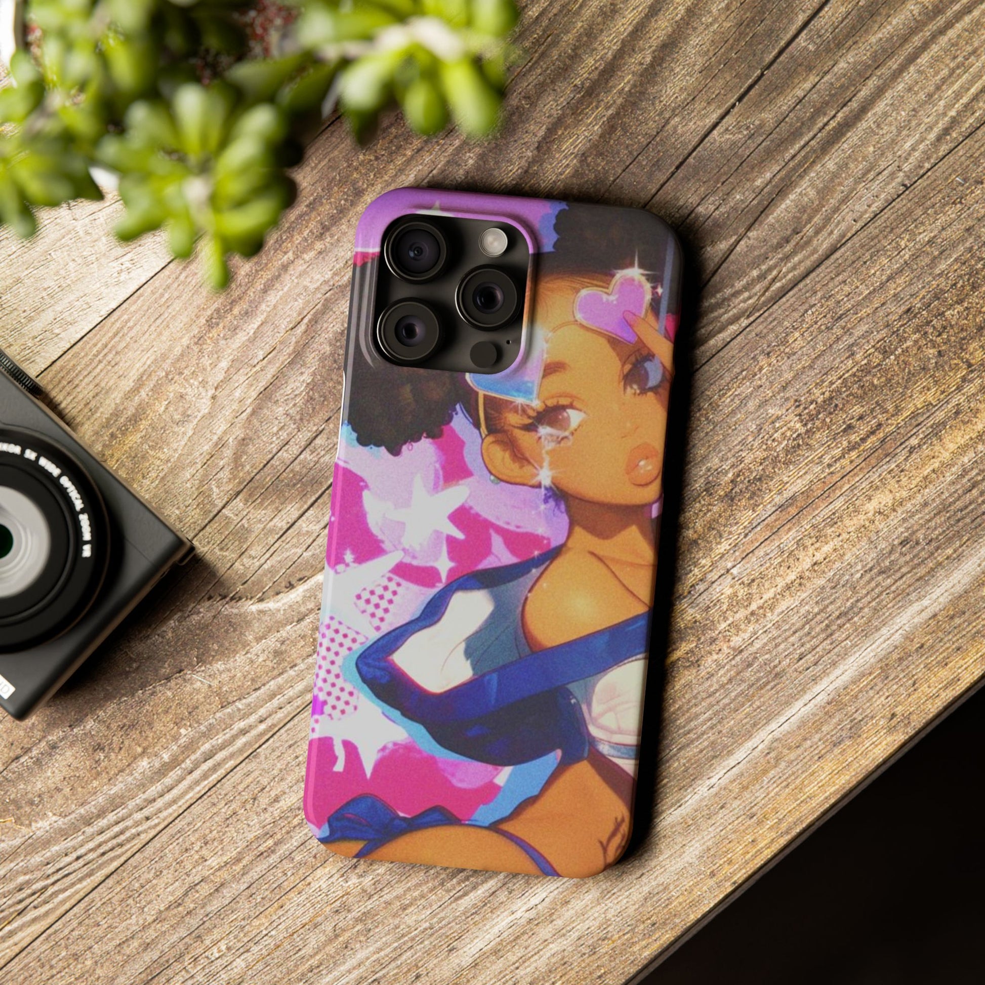 Colorful Anime Slim Phone Cases | Cute Phone Cover, Kawaii Aesthetic, Cartoon Girl, Gifts for Her, Trendy Accessory