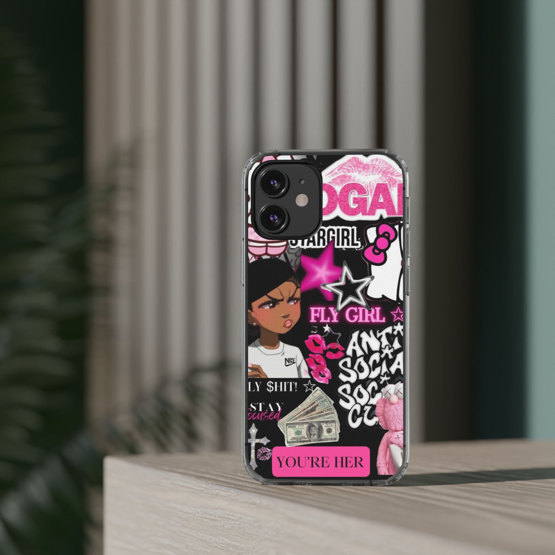 Trendy Clear Phone Case - Bold & Playful Design for Style Lovers