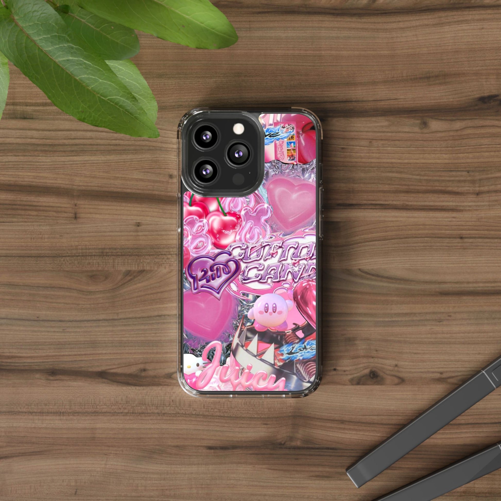 Juicy Candy Clear Phone Cases - Cute Cherry Heart Design for Sweet Lovers