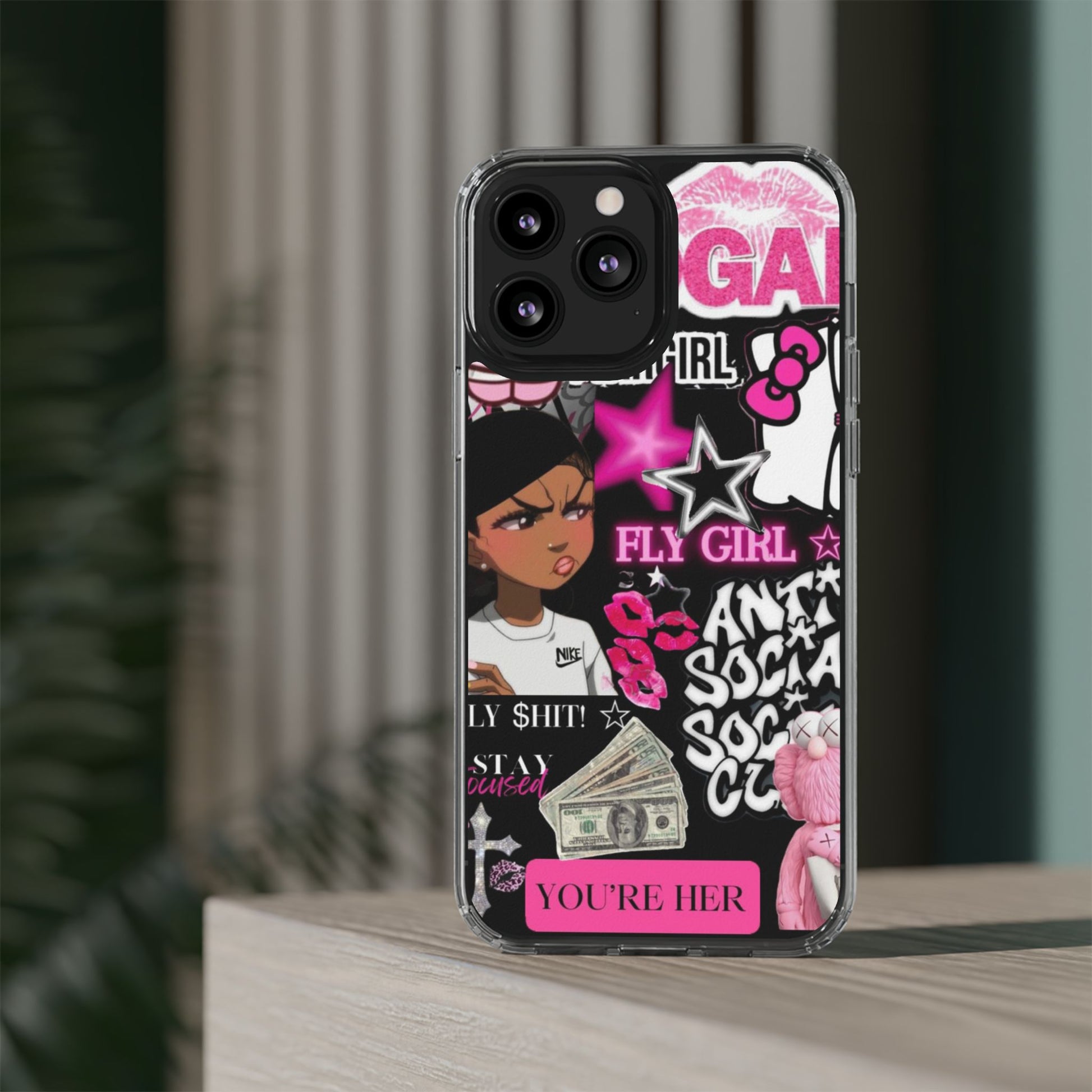 Trendy Clear Phone Case - Bold & Playful Design for Style Lovers
