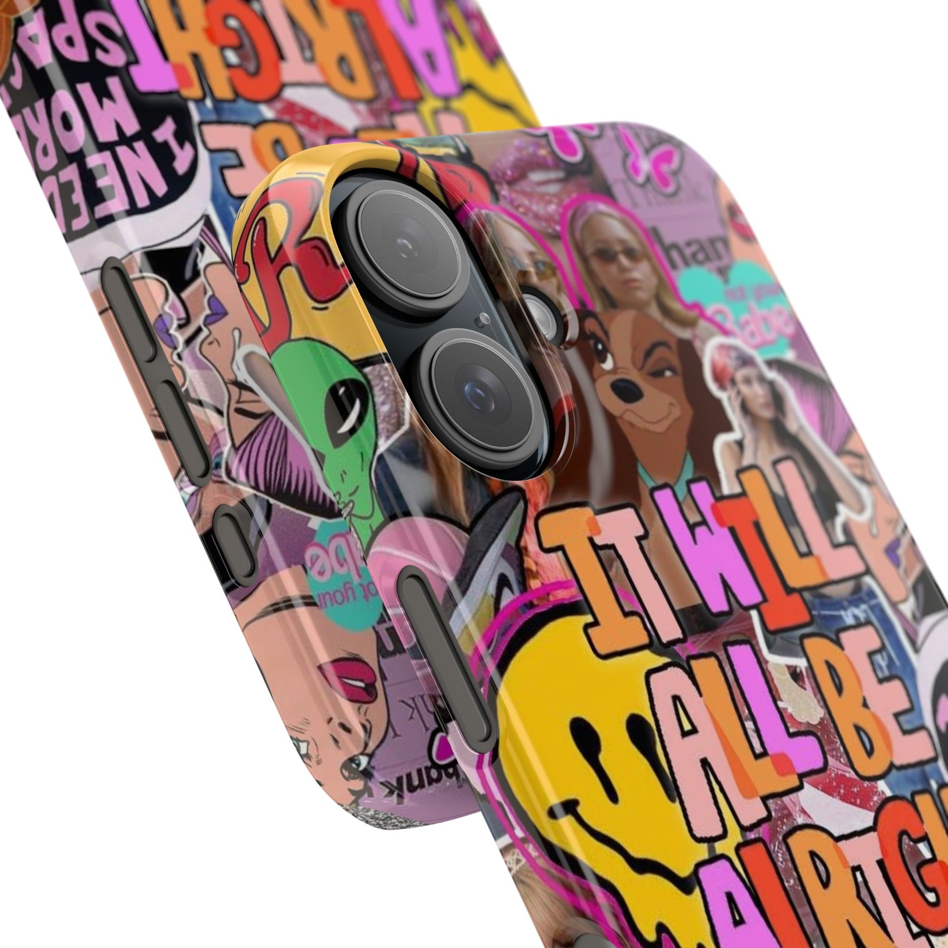 Vibrant Slim Phone Case - 'It Will All Be Alright' Collage Design