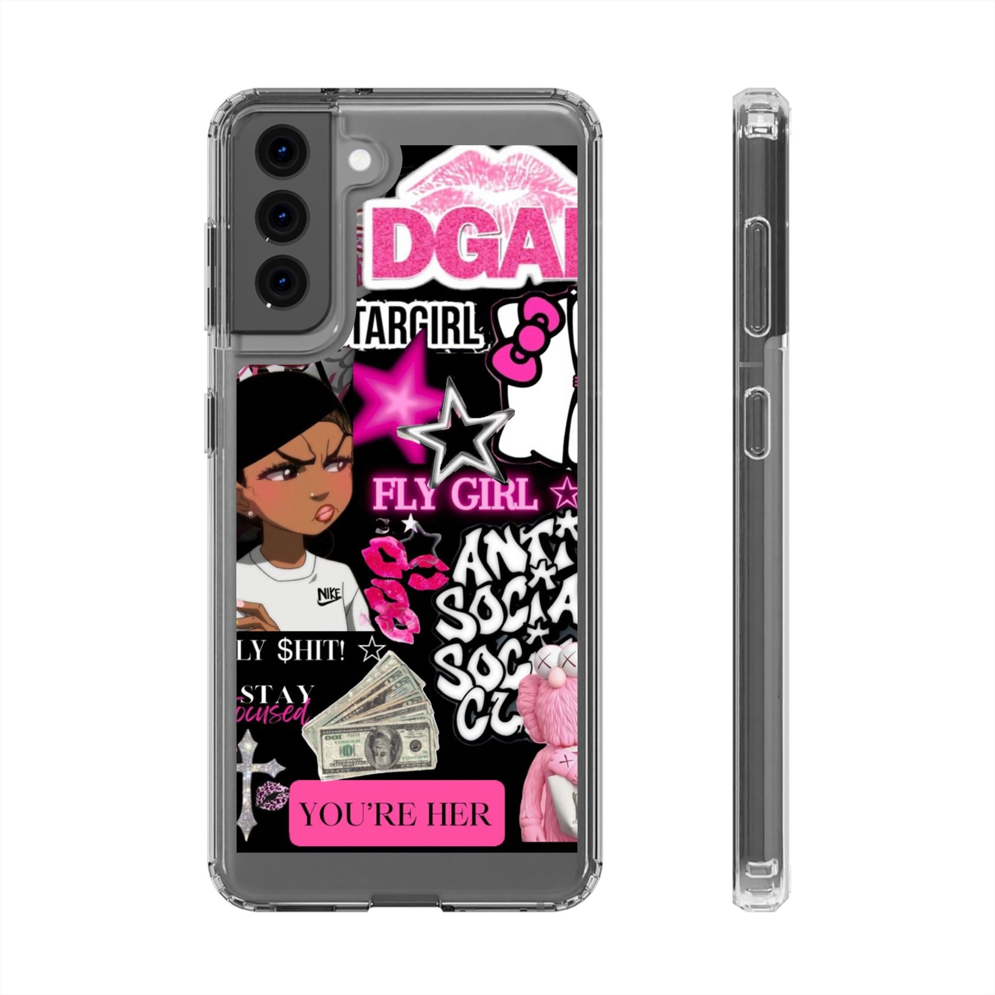 Trendy Clear Phone Case - Bold & Playful Design for Style Lovers