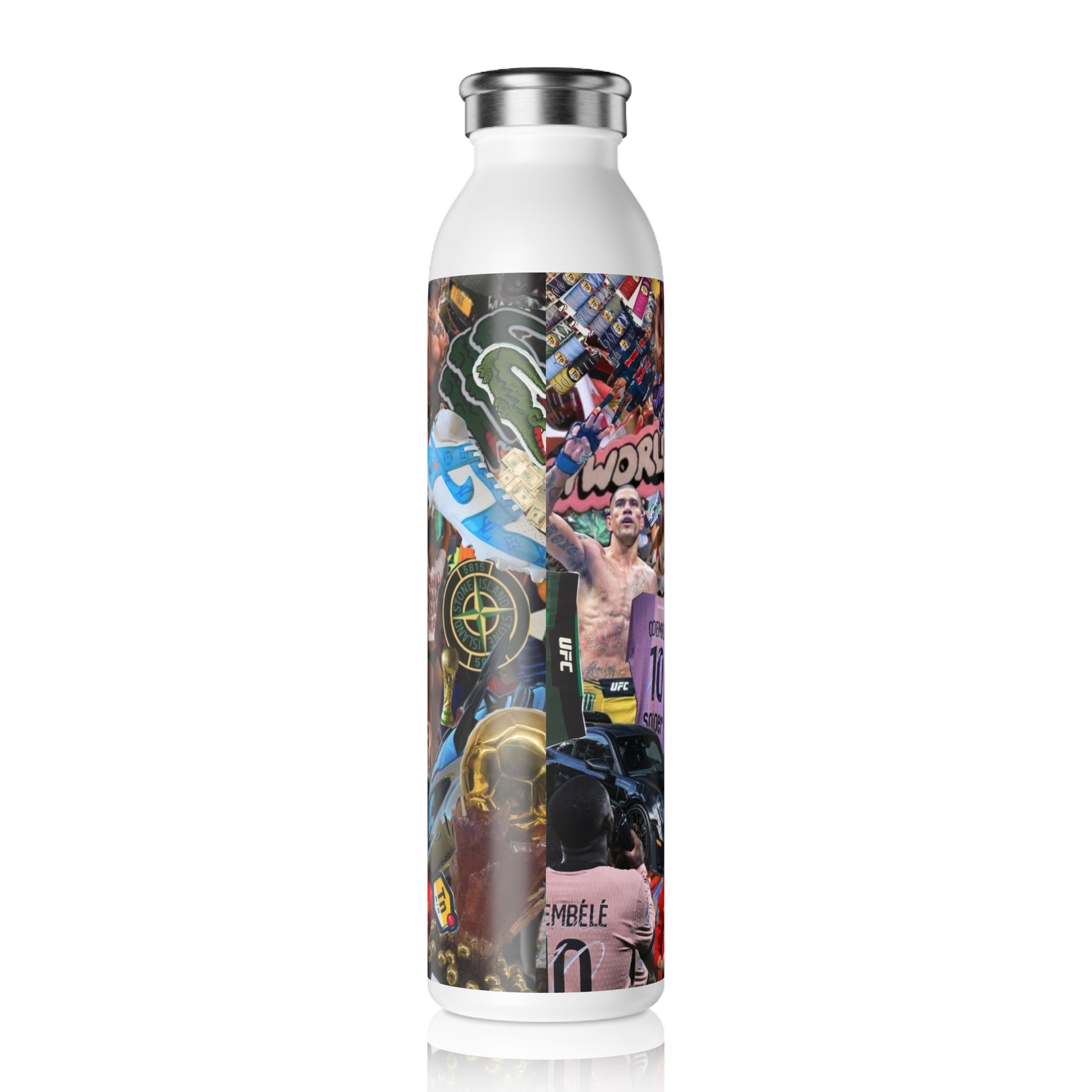 Sports Water Bottle Collage Design for Active Lifestyle