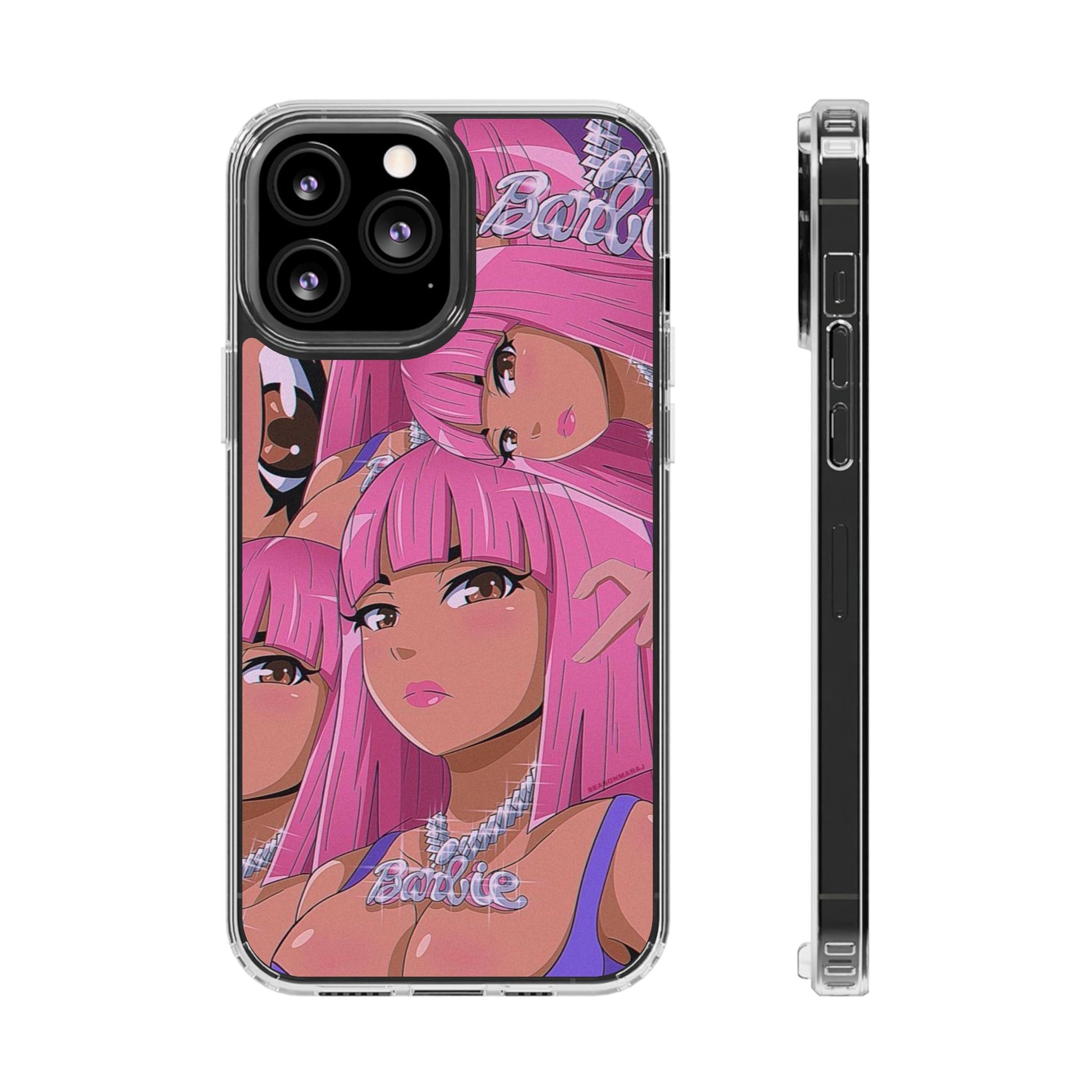 Barbie-Inspired Clear Phone Case - Trendy Protective Cover for Fashion Lovers