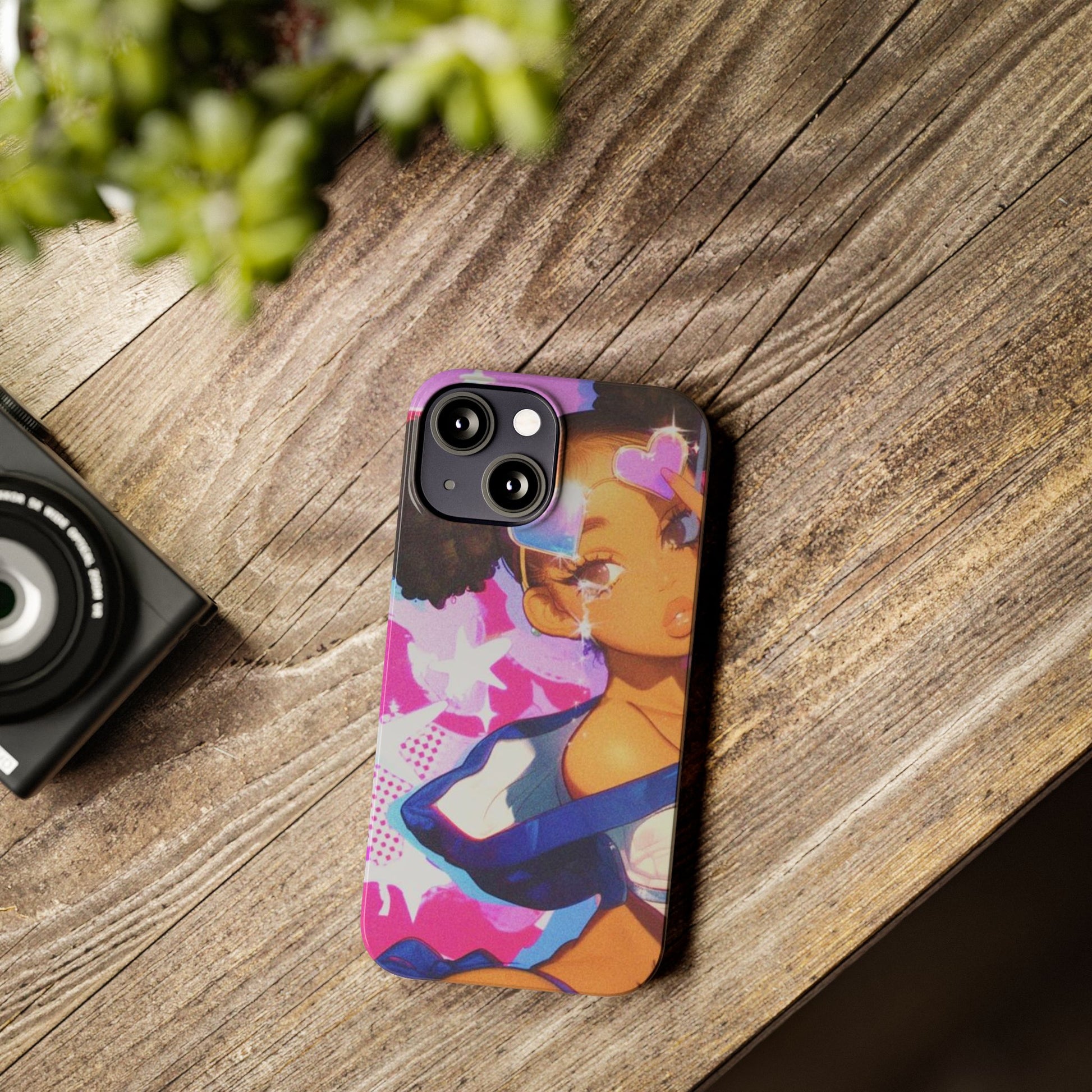 Colorful Anime Slim Phone Cases | Cute Phone Cover, Kawaii Aesthetic, Cartoon Girl, Gifts for Her, Trendy Accessory