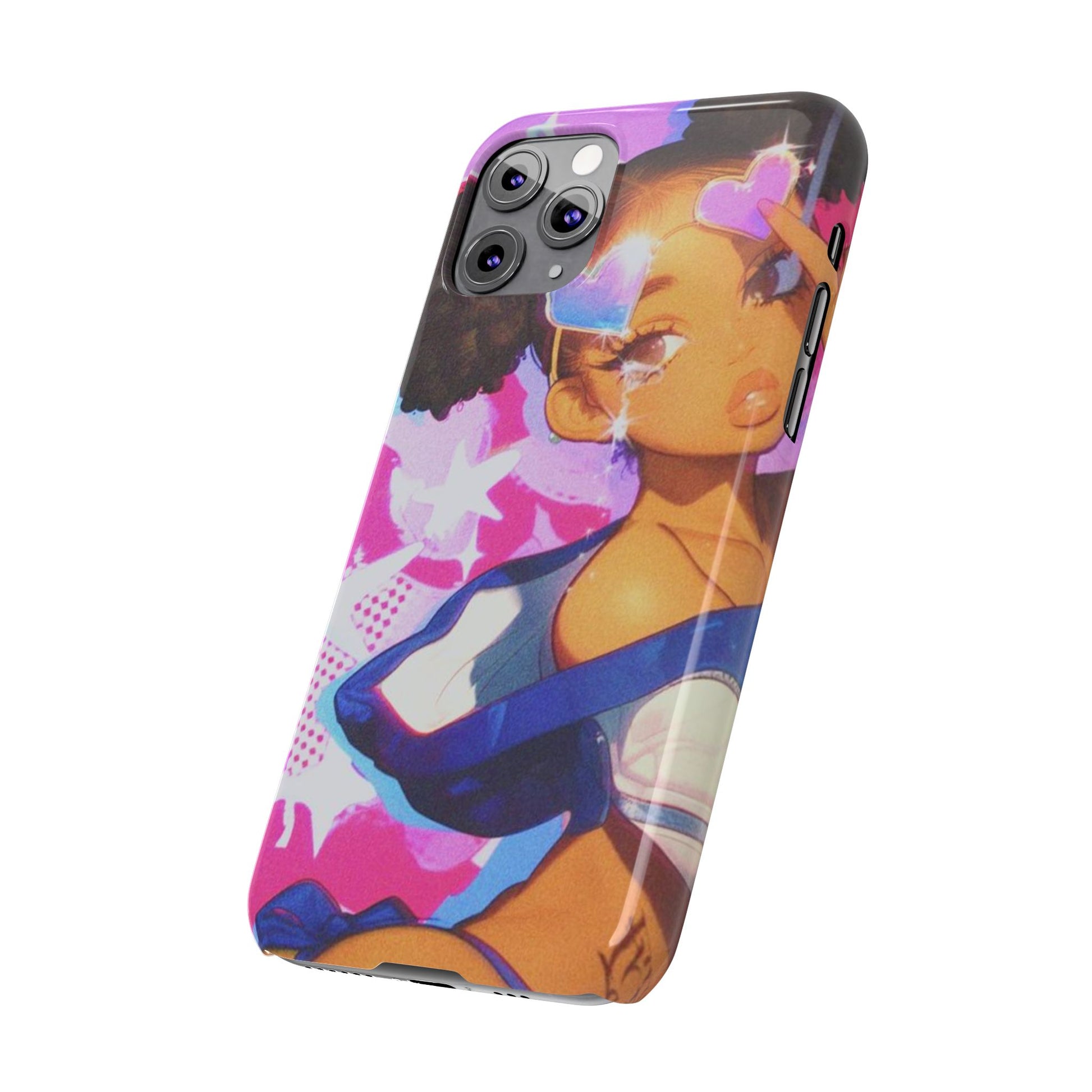 Colorful Anime Slim Phone Cases | Cute Phone Cover, Kawaii Aesthetic, Cartoon Girl, Gifts for Her, Trendy Accessory