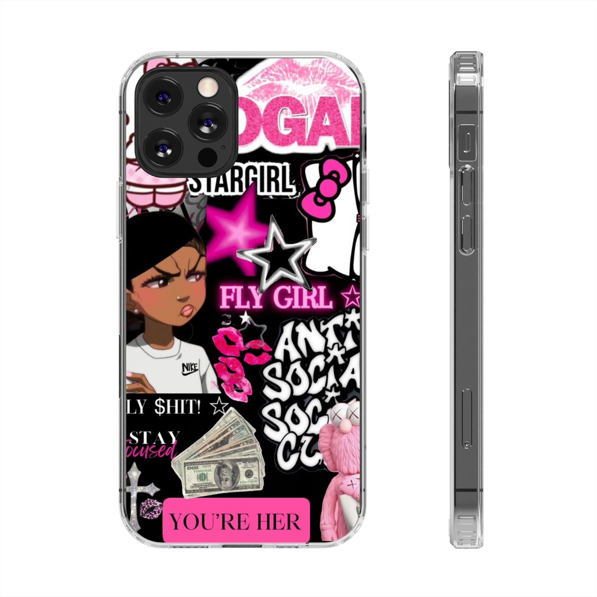 Trendy Clear Phone Case - Bold & Playful Design for Style Lovers