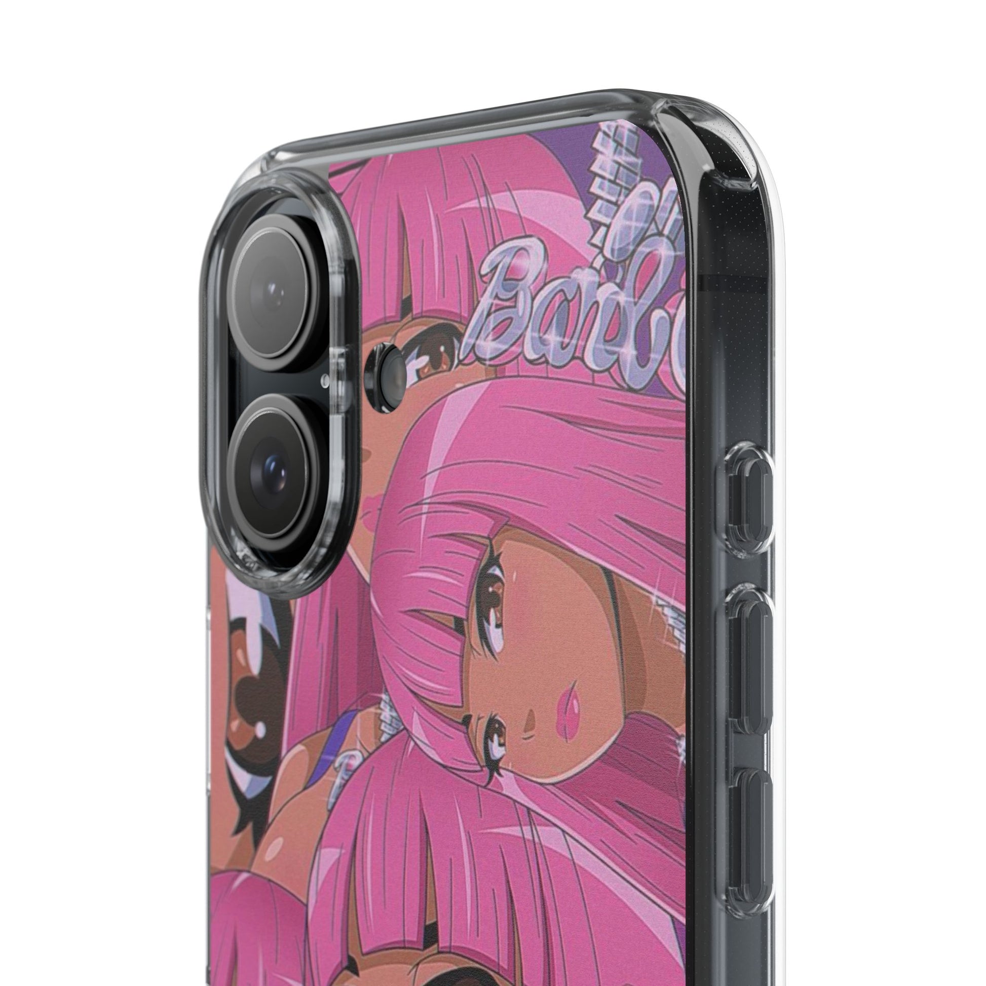 Barbie-Inspired Clear Phone Case - Trendy Protective Cover for Fashion Lovers