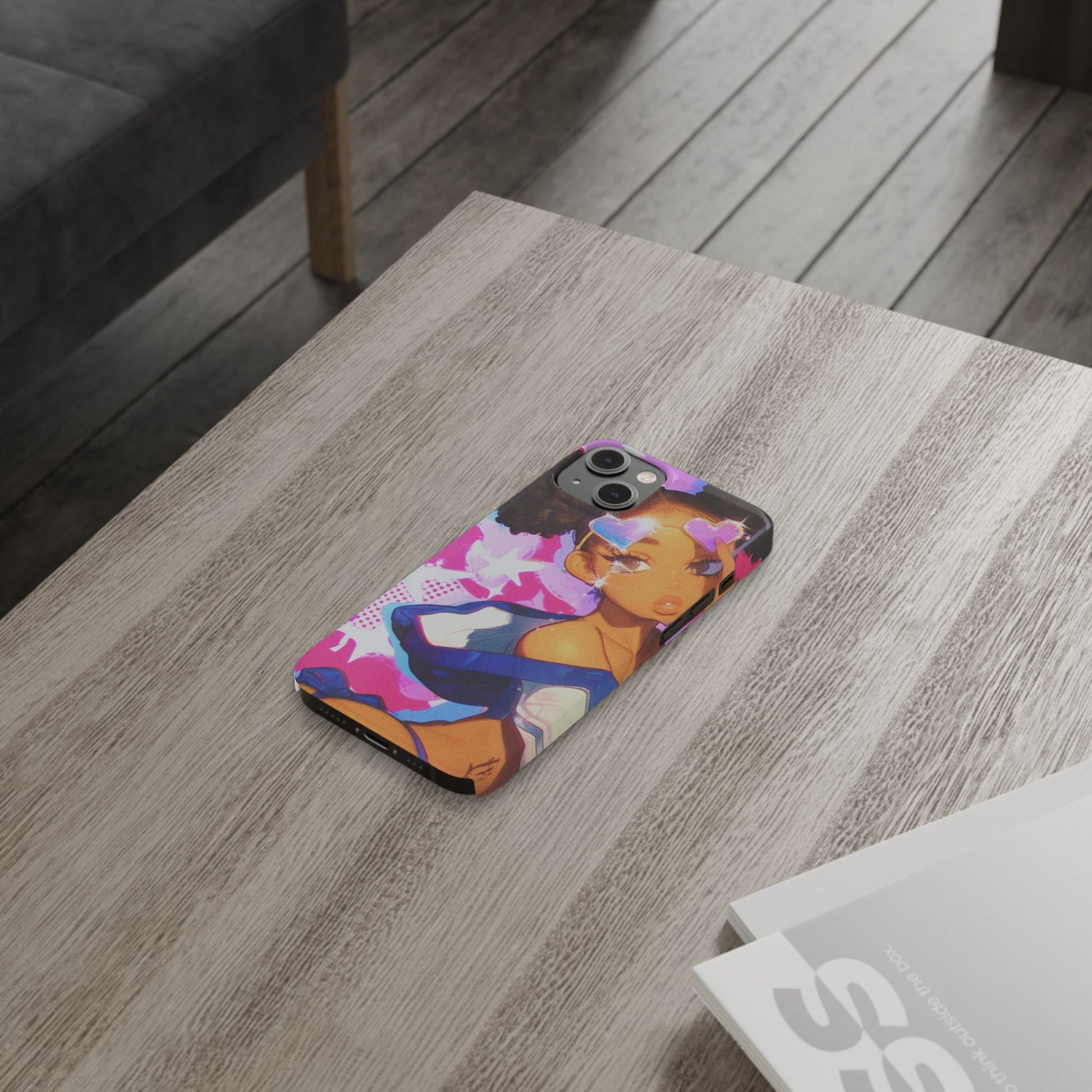 Colorful Anime Slim Phone Cases | Cute Phone Cover, Kawaii Aesthetic, Cartoon Girl, Gifts for Her, Trendy Accessory
