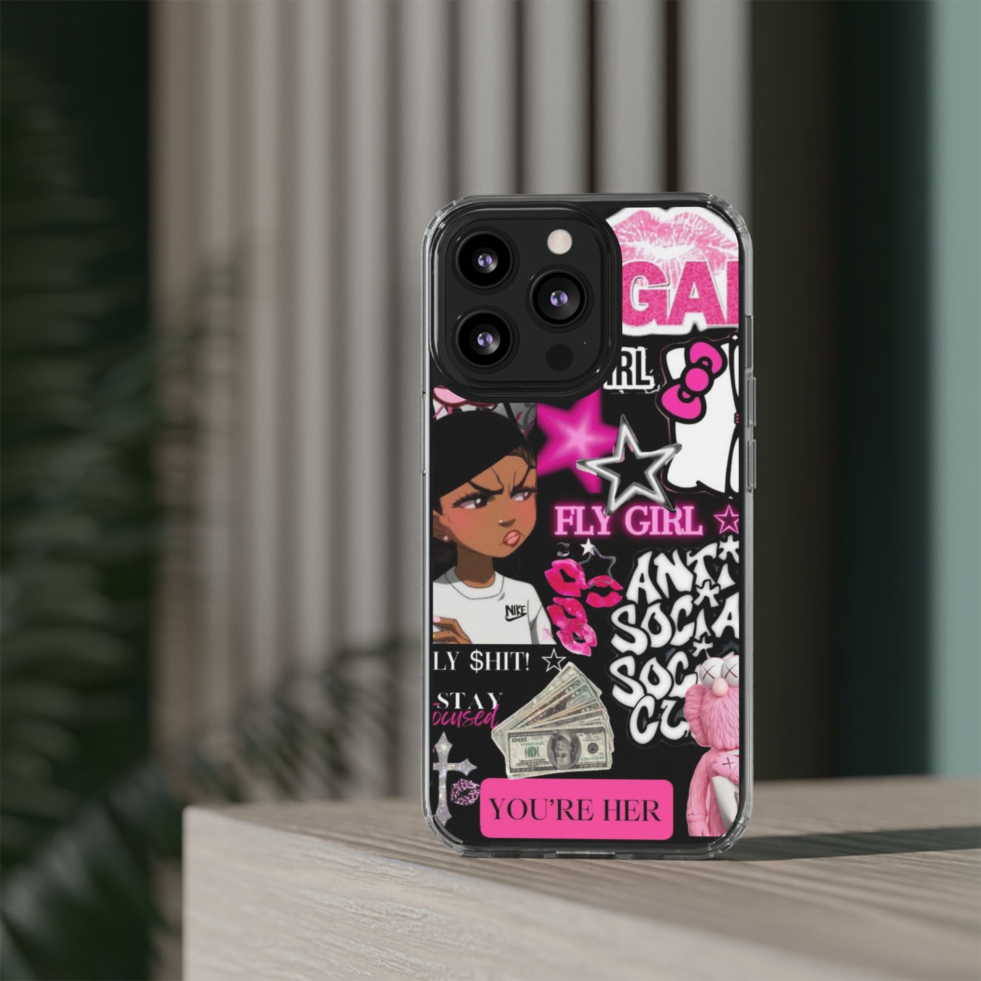 Trendy Clear Phone Case - Bold & Playful Design for Style Lovers