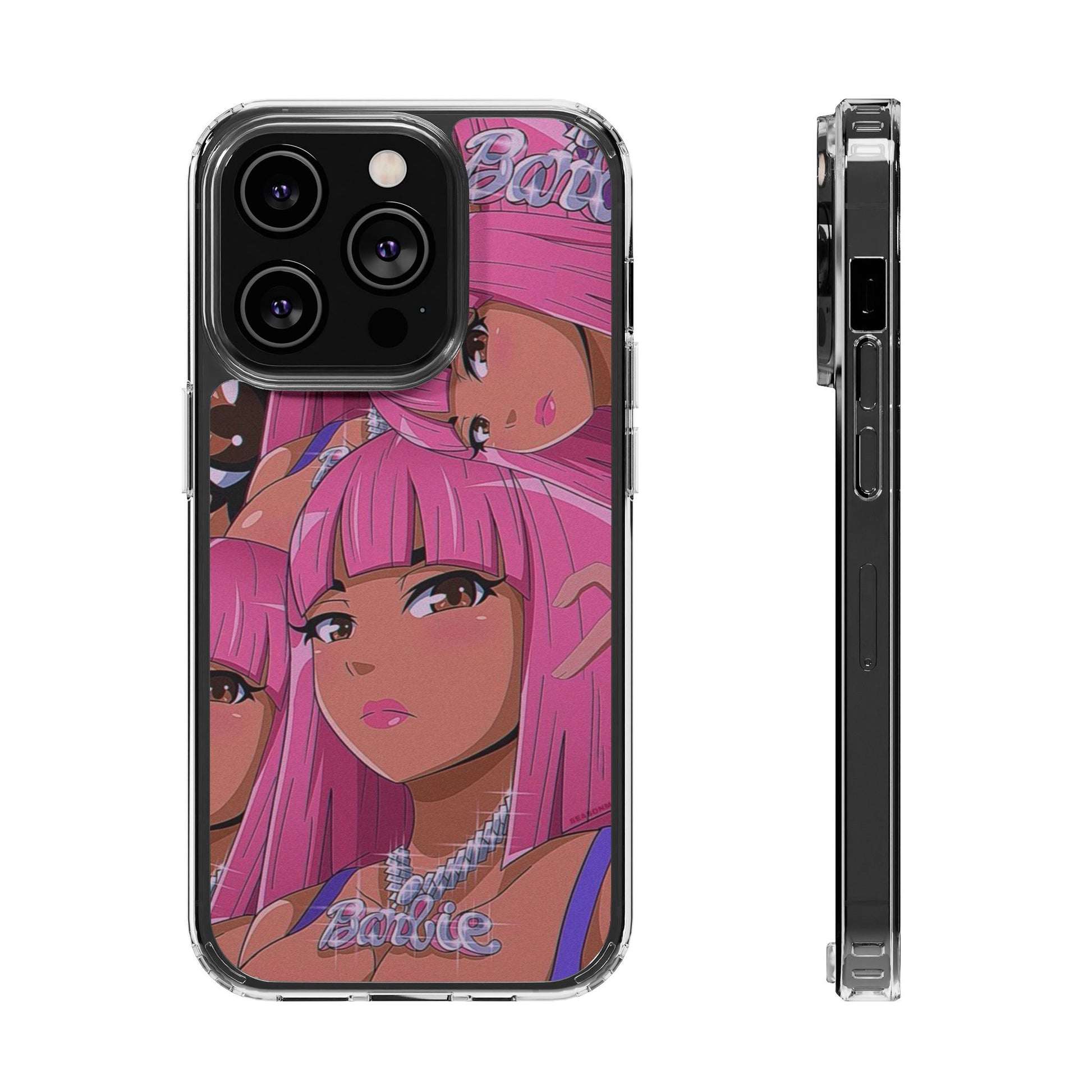 Barbie-Inspired Clear Phone Case - Trendy Protective Cover for Fashion Lovers