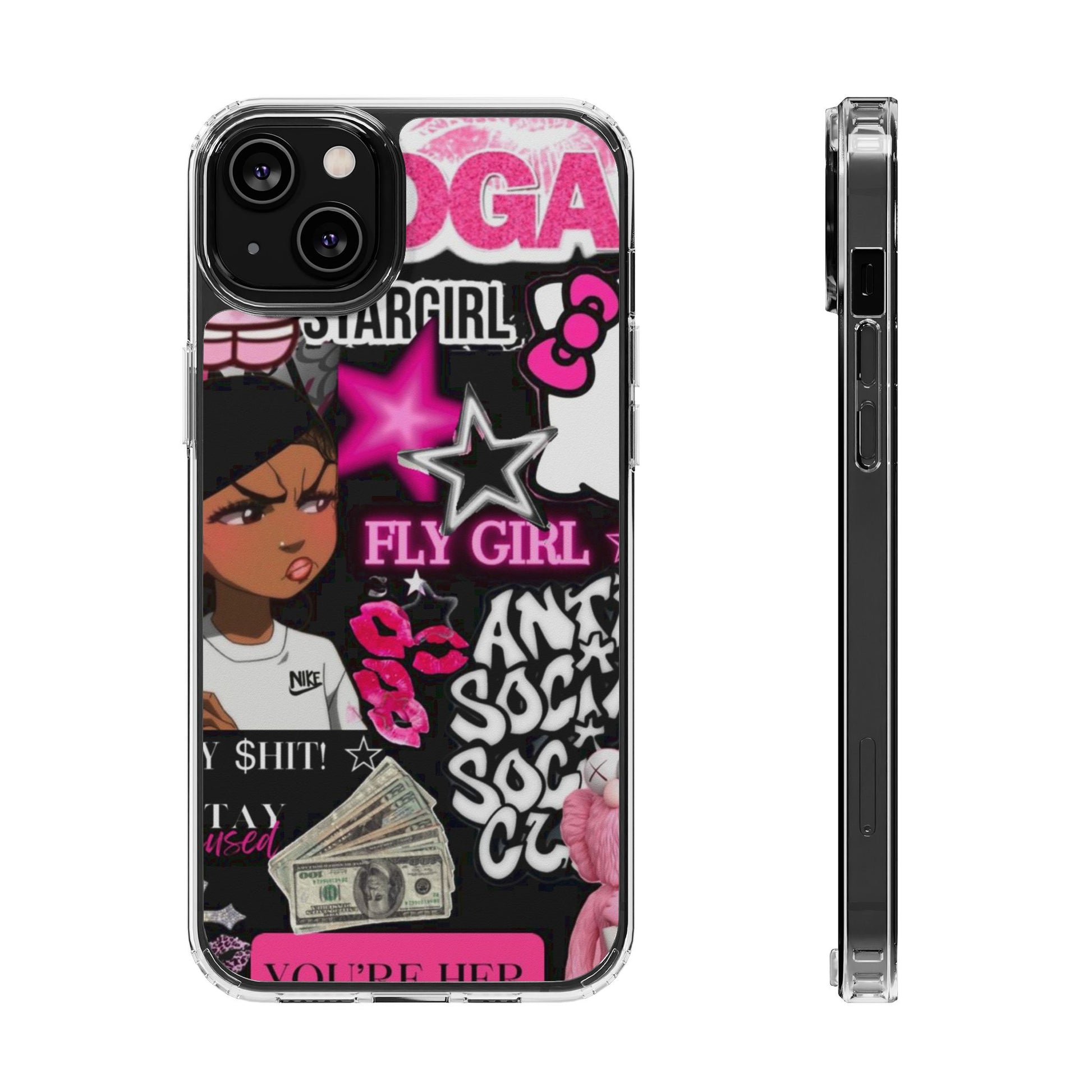 Trendy Clear Phone Case - Bold & Playful Design for Style Lovers