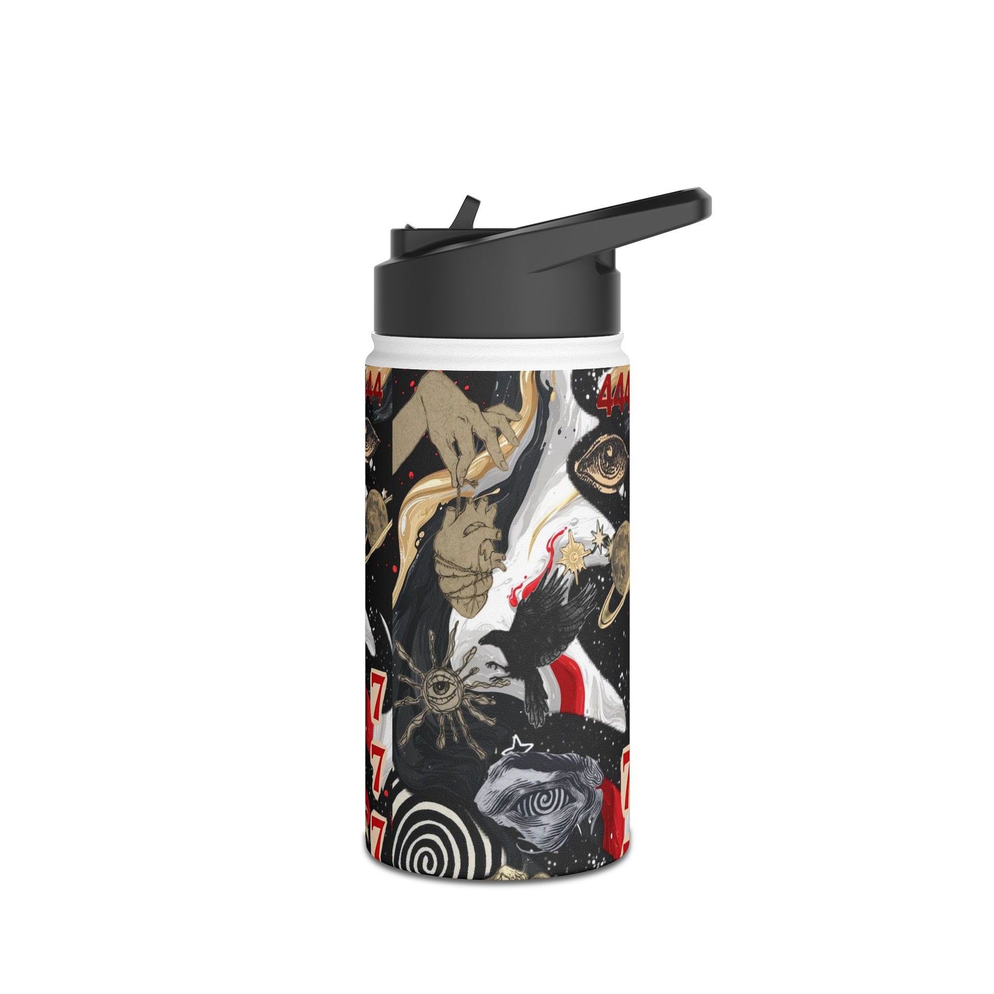 Cosmic Stainless Steel Water Bottle with Spiritual Design