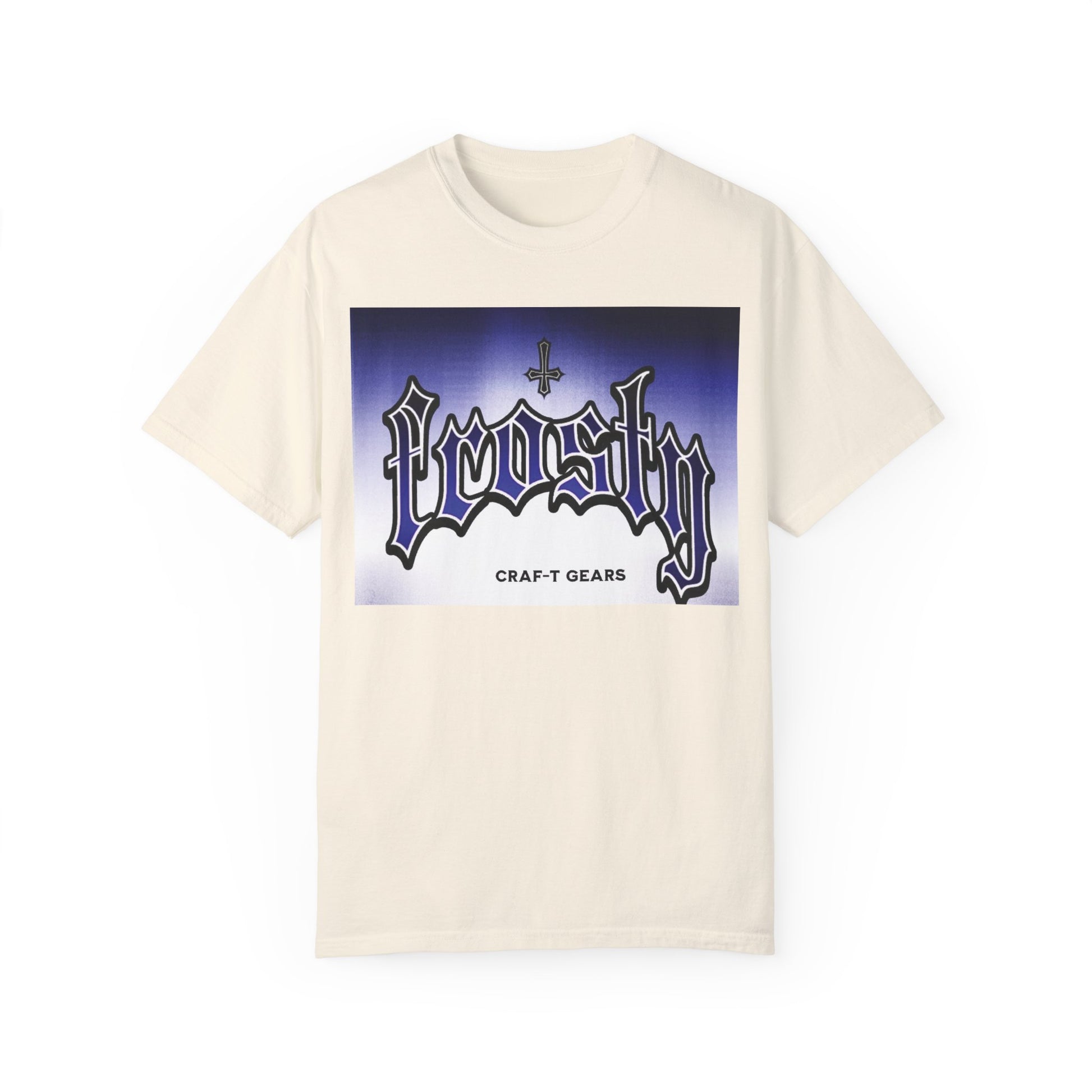 Frosty Male Garment-Dyed T-shirt - Cool Graphic Tee for Streetwear Lovers