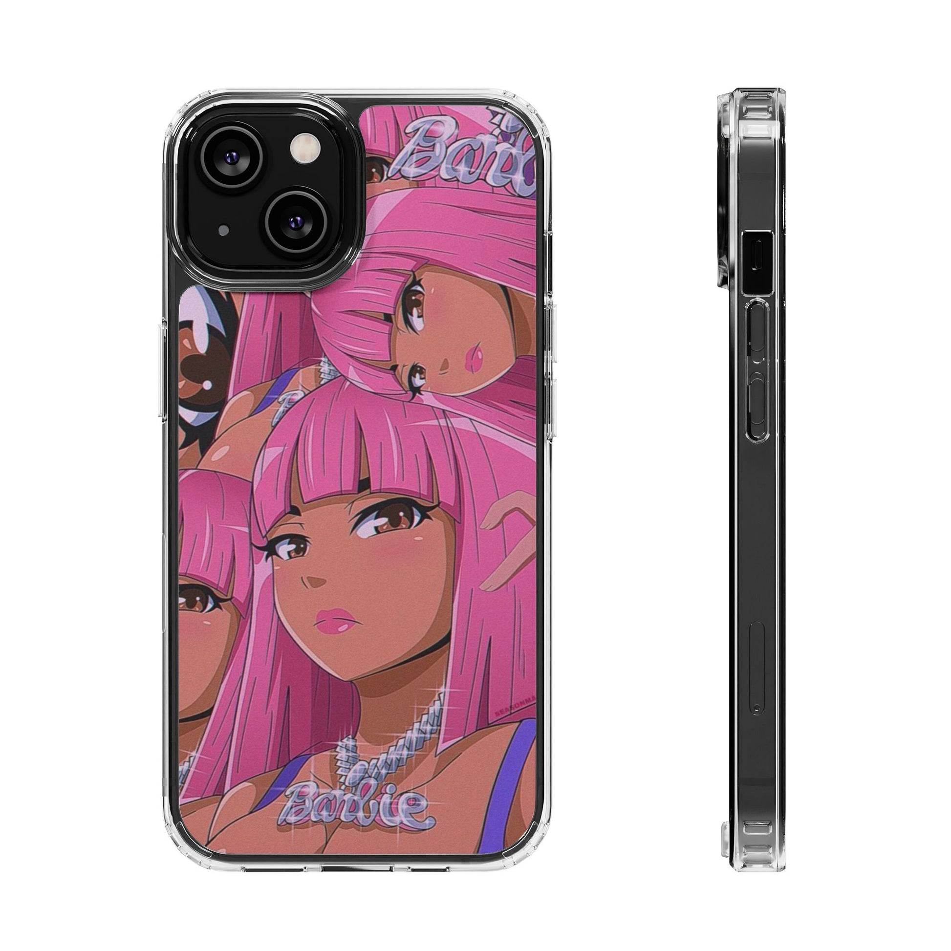 Barbie-Inspired Clear Phone Case - Trendy Protective Cover for Fashion Lovers
