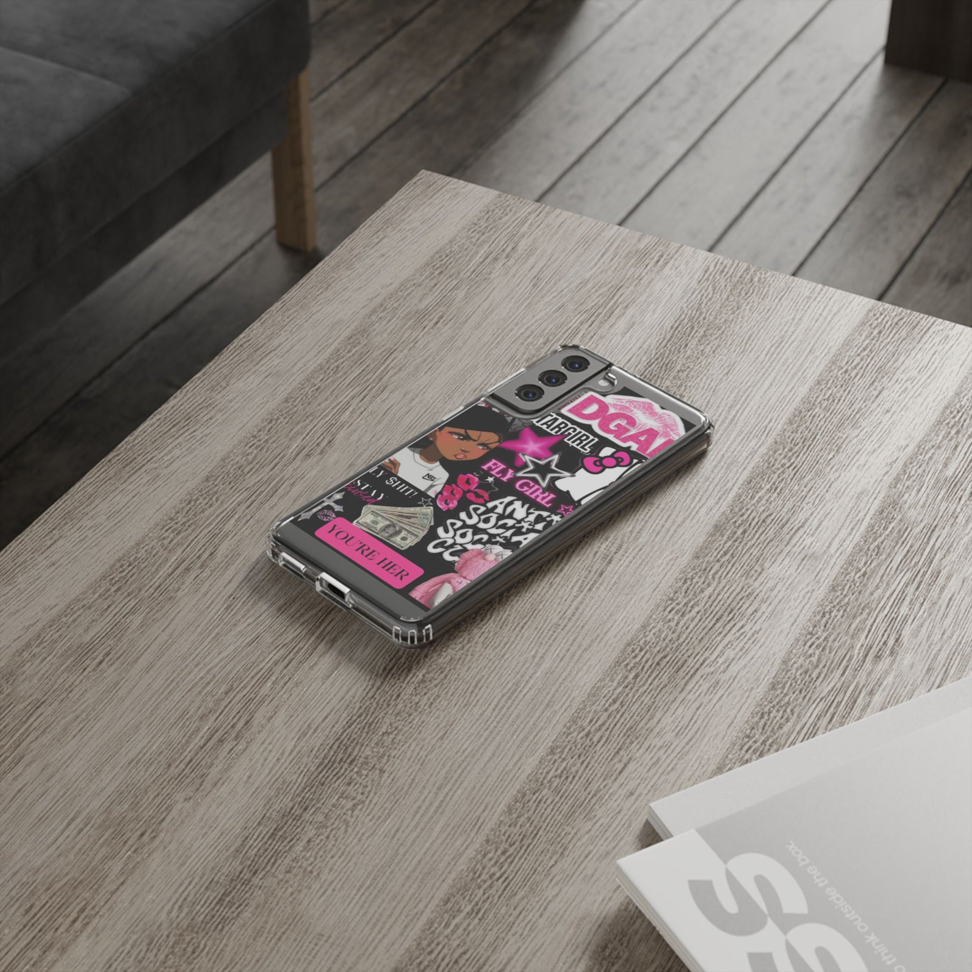 Trendy Clear Phone Case - Bold & Playful Design for Style Lovers