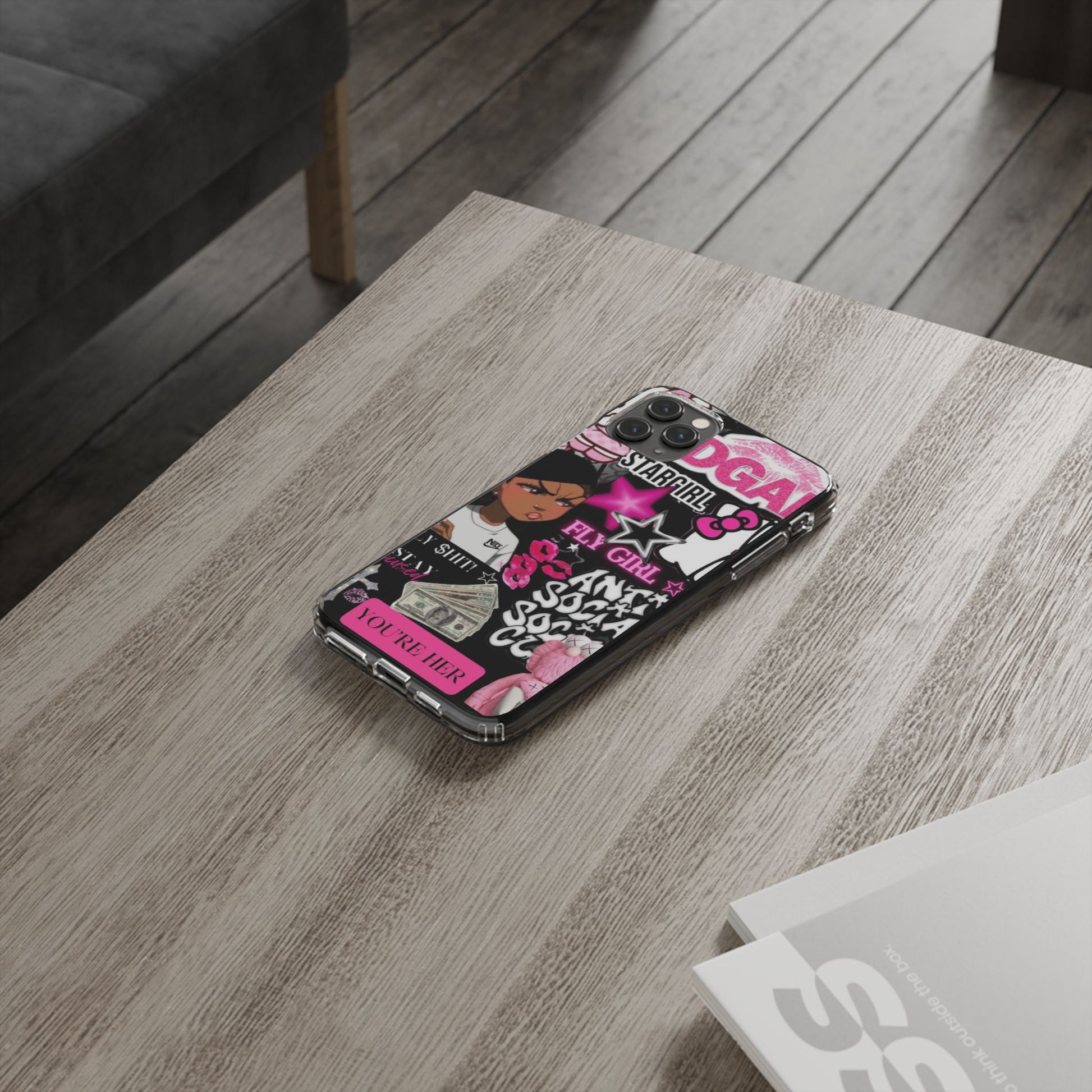 Trendy Clear Phone Case - Bold & Playful Design for Style Lovers
