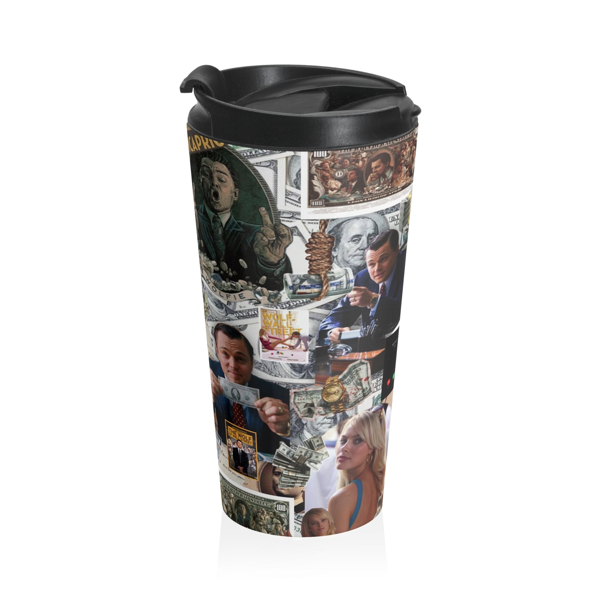 Pop Culture Collage Stainless Steel Travel Mug - Perfect for Movie Lovers!