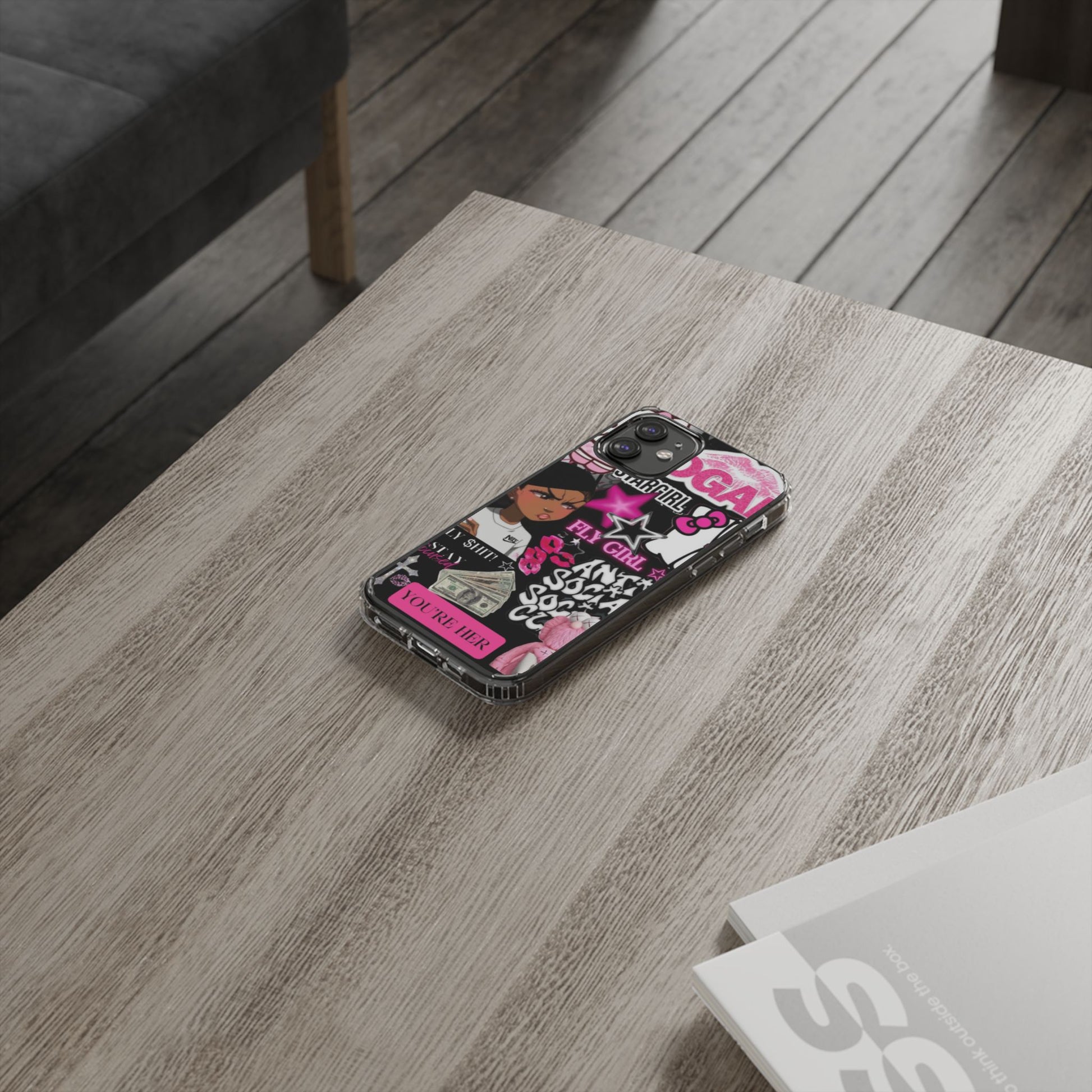 Trendy Clear Phone Case - Bold & Playful Design for Style Lovers
