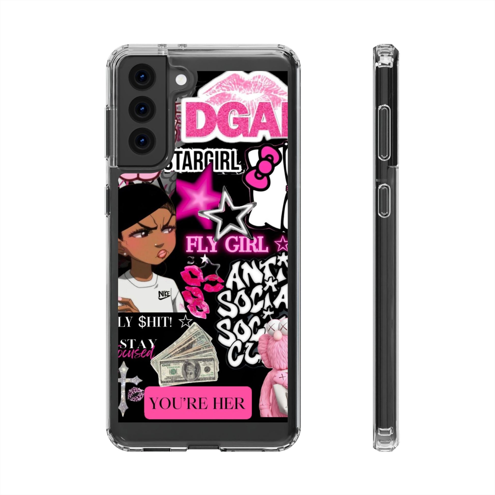 Trendy Clear Phone Case - Bold & Playful Design for Style Lovers