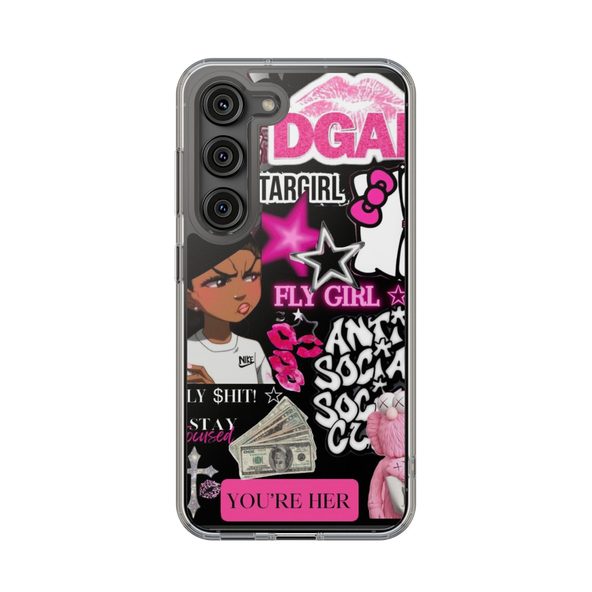 Trendy Clear Phone Case - Bold & Playful Design for Style Lovers