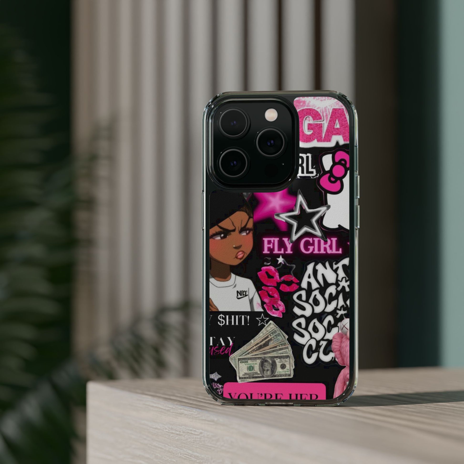 Trendy Clear Phone Case - Bold & Playful Design for Style Lovers
