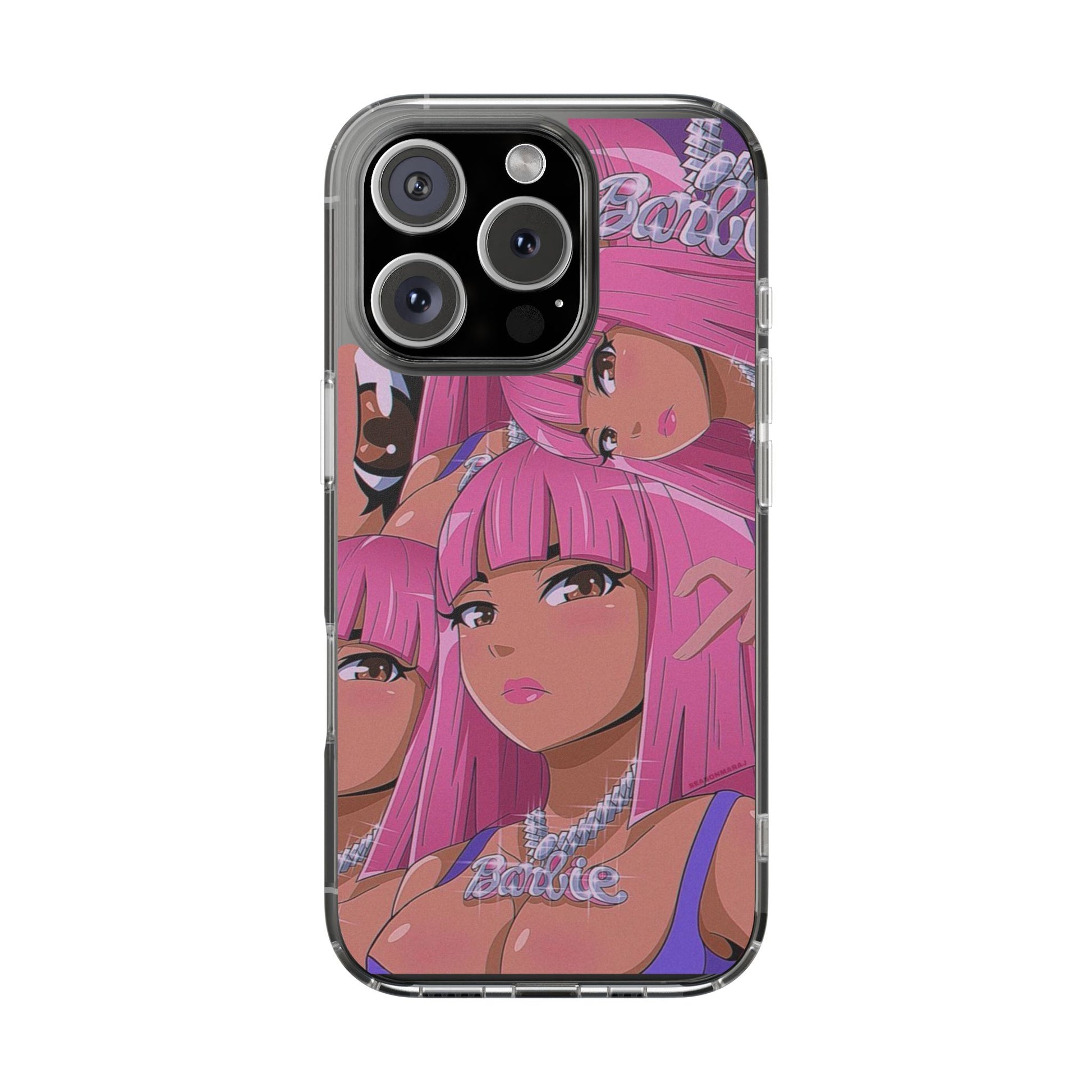 Barbie-Inspired Clear Phone Case - Trendy Protective Cover for Fashion Lovers