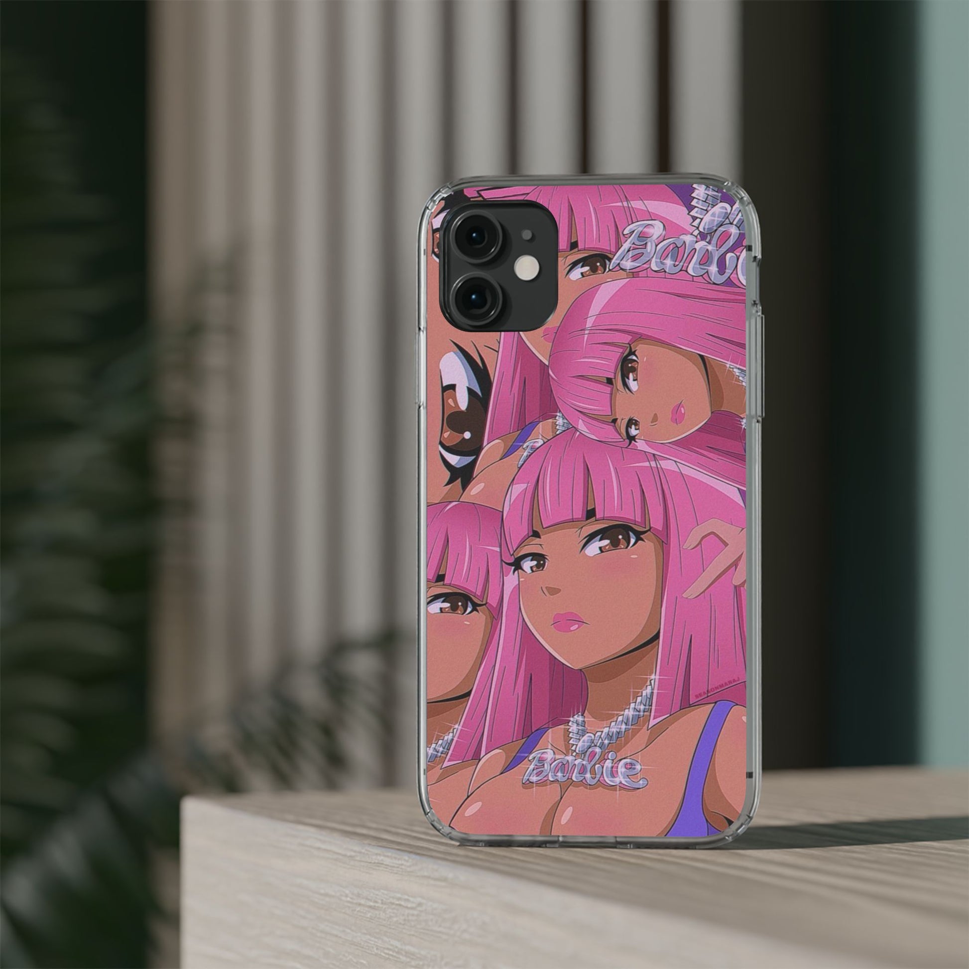 Barbie-Inspired Clear Phone Case - Trendy Protective Cover for Fashion Lovers