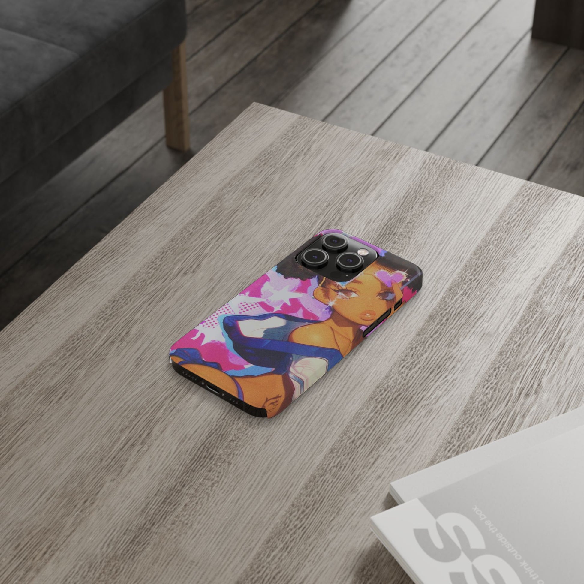 Colorful Anime Slim Phone Cases | Cute Phone Cover, Kawaii Aesthetic, Cartoon Girl, Gifts for Her, Trendy Accessory
