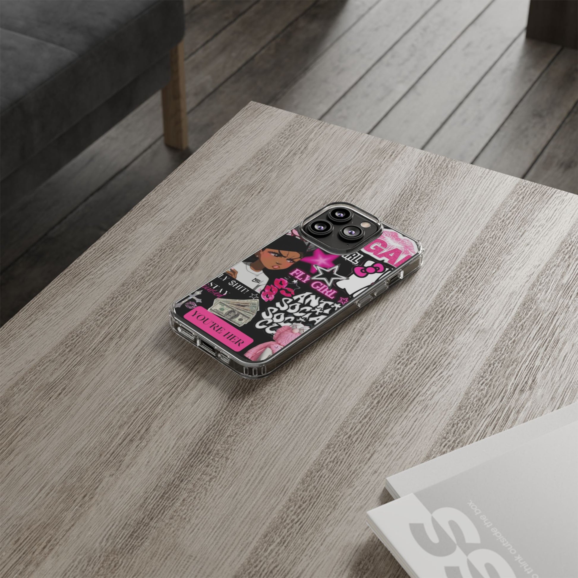 Trendy Clear Phone Case - Bold & Playful Design for Style Lovers